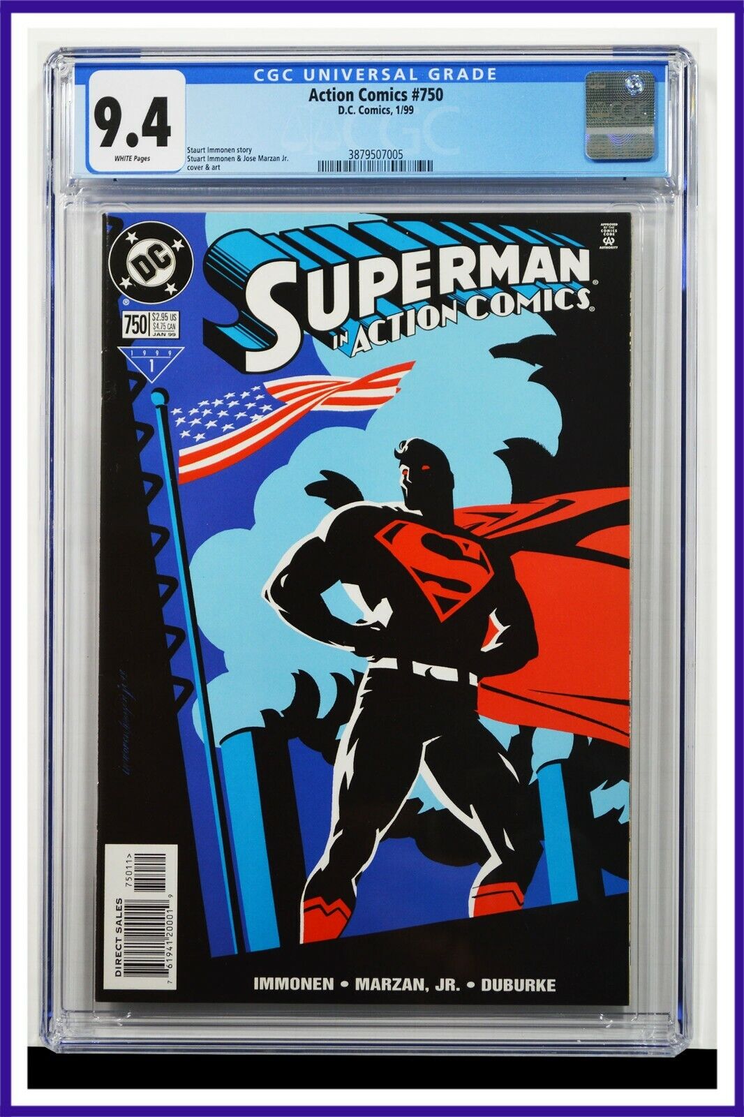 Action Comics Superman #750 CGC Graded 9.4 DC 1999 White Pages Comic Book.
