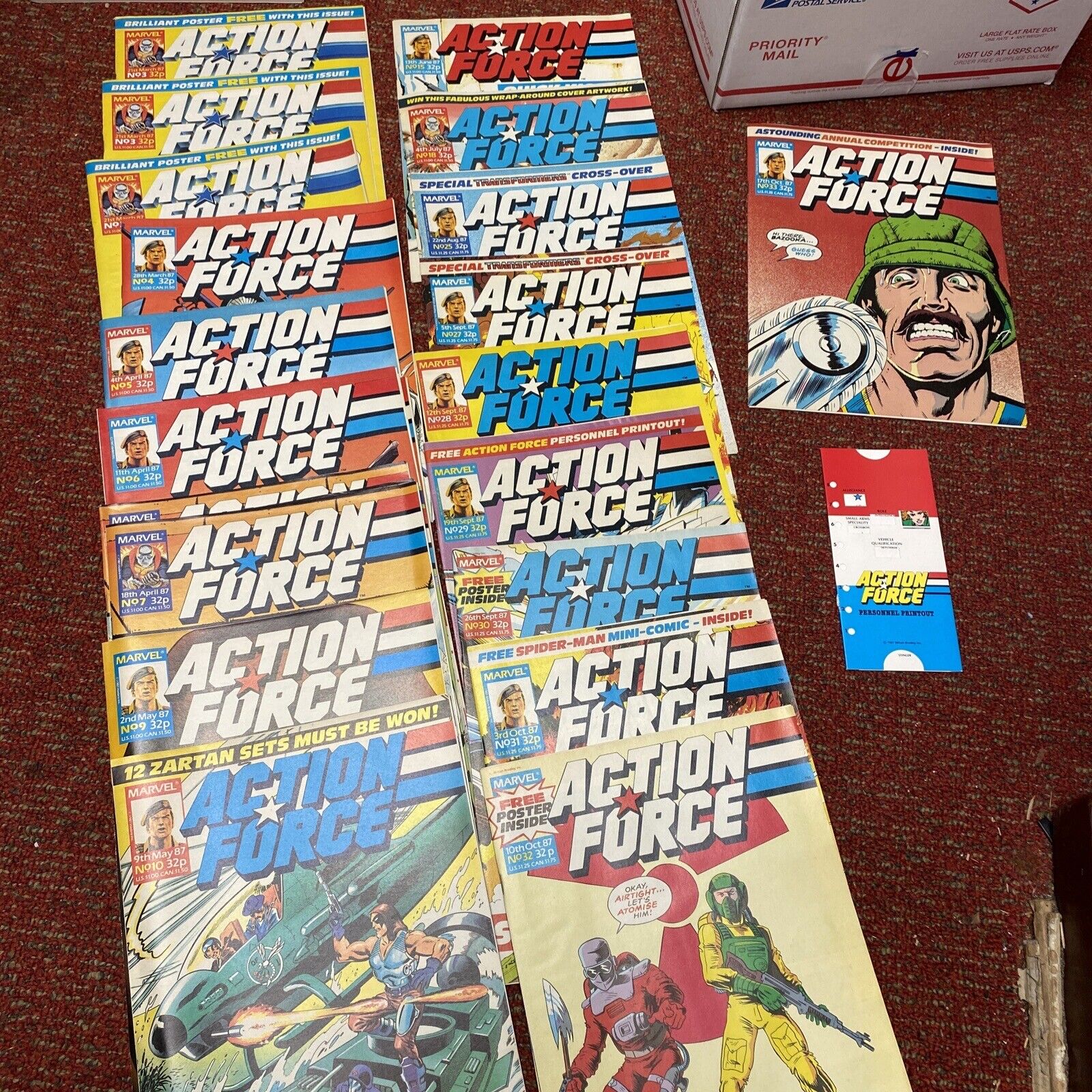 Action Force Go Joe Comic Lot #1,2,34,5,6,7,9,10, 15,18,25,27,28,29,30,31,32,33