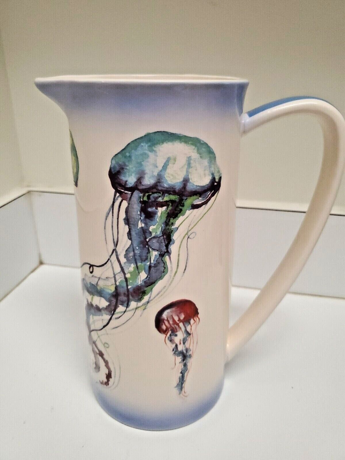 DEI Ceramic Stunning Jellyfish Design Pitcher 9.5\