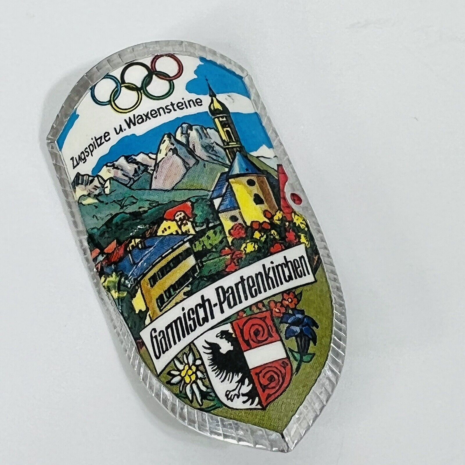 Garmisch Partenkirchen Badge Mount Stocknagel Vintage Hiking Medallion Shield