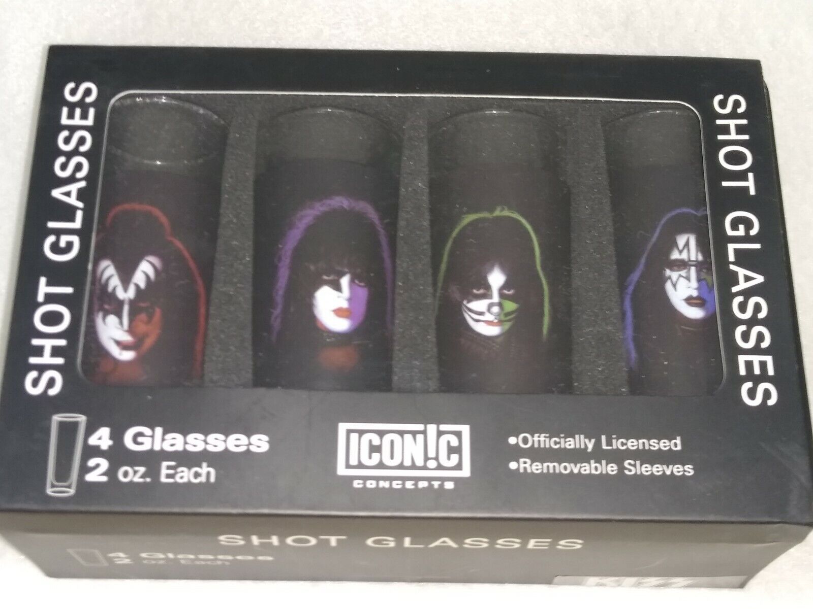 Iconic Concepts KISS 2 ounce shot glass set New In Box  
