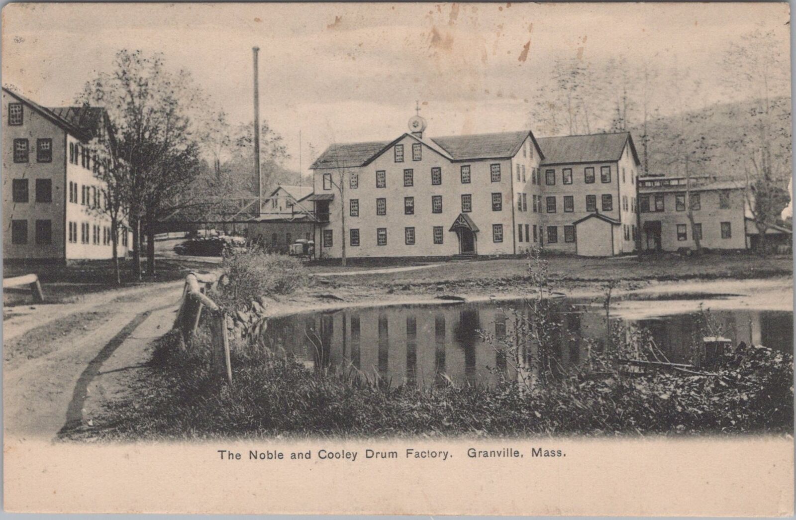 Noble and Cooley Drum Factory, Granville Massachusetts 1907 Postcard
