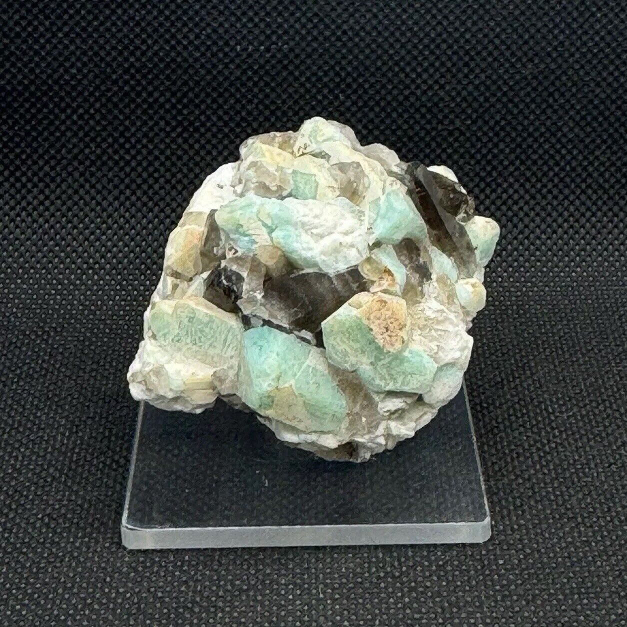 Amazonite With Smoky Quartz Crystals Mineral Specimen Colorado - 100G