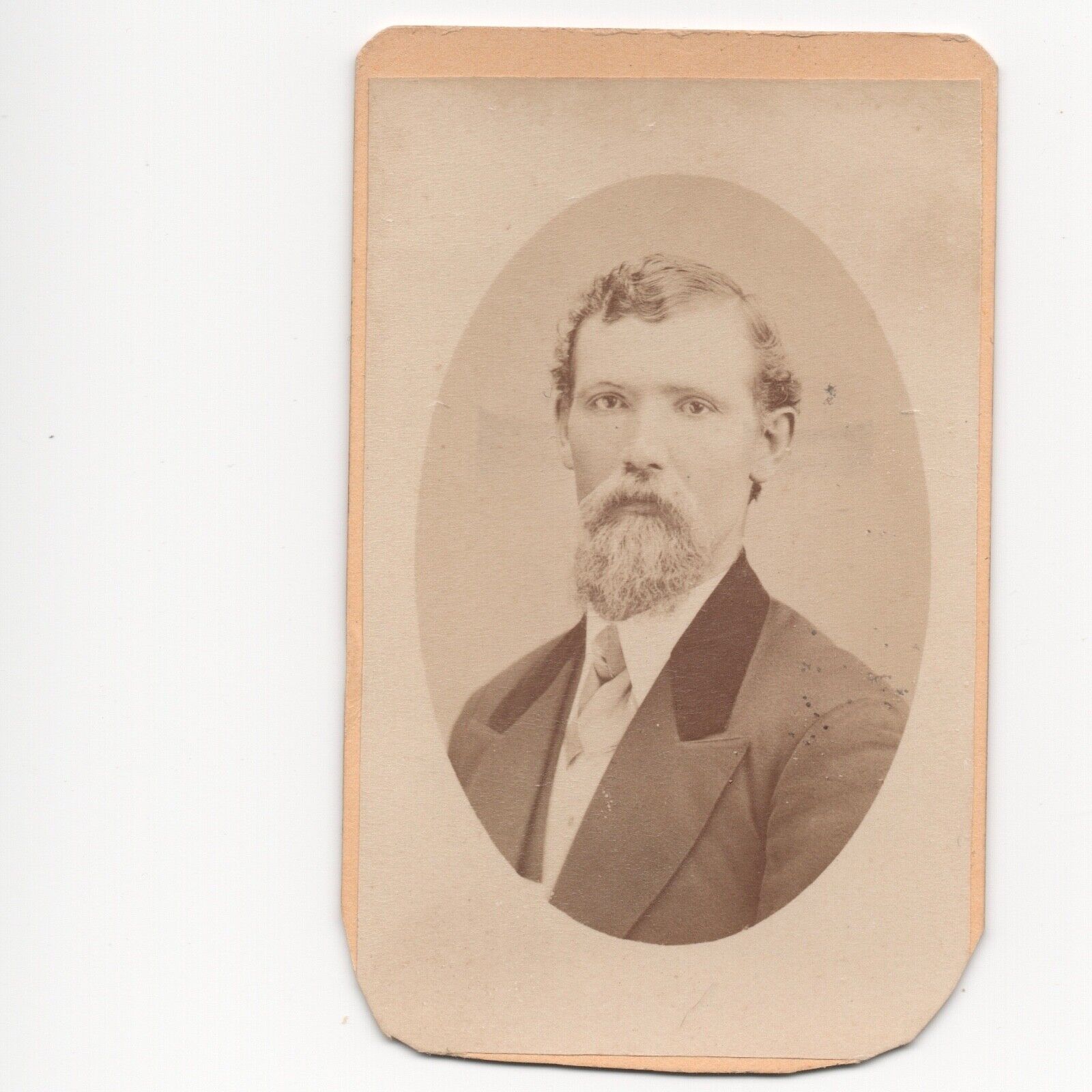 Antique Carte De Visite CDV Card Photograph Bearded Gentleman Bust Portrait