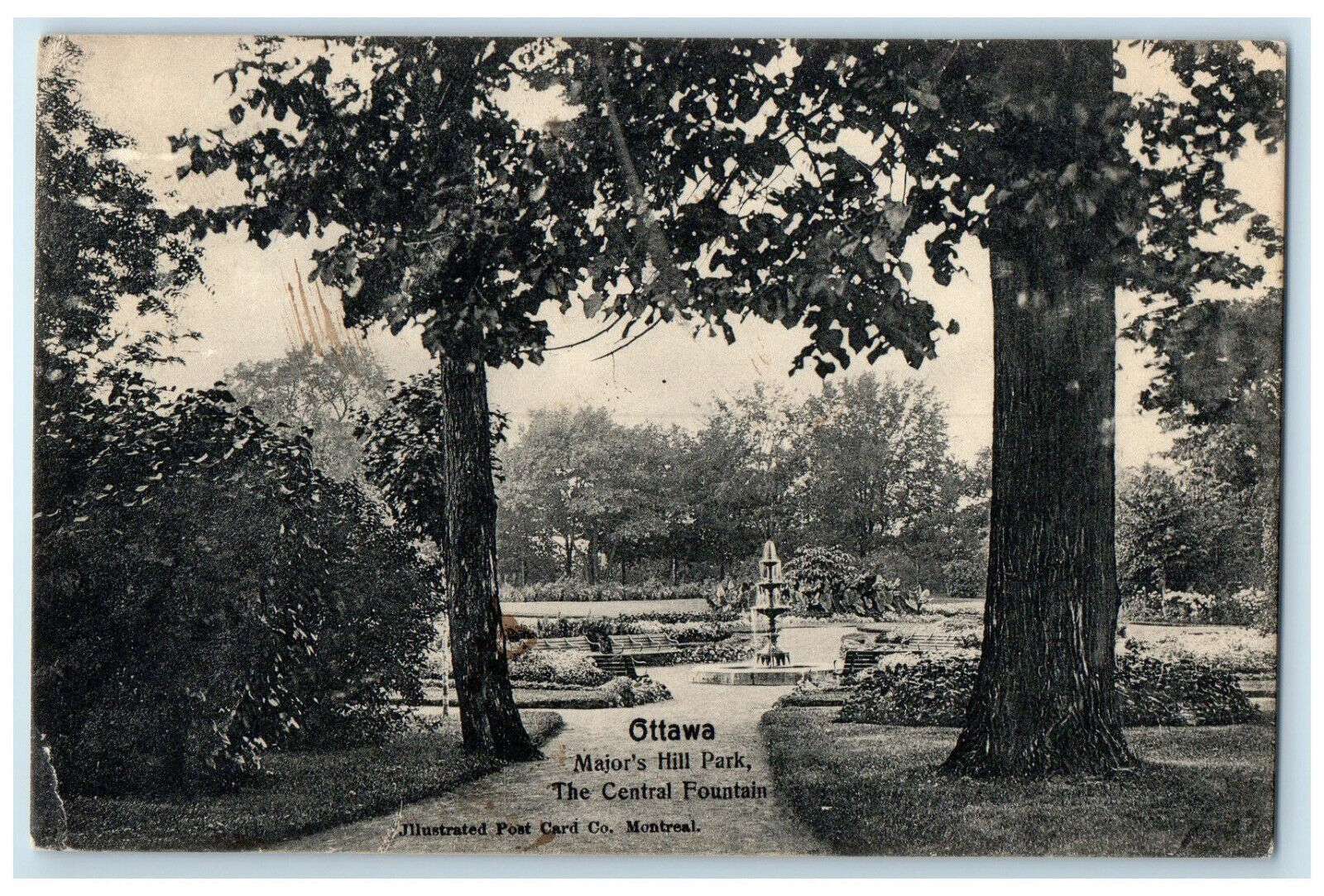 1906 Major\'s Hill Park Central Fountain Ottawa Ontario Canada Postcard