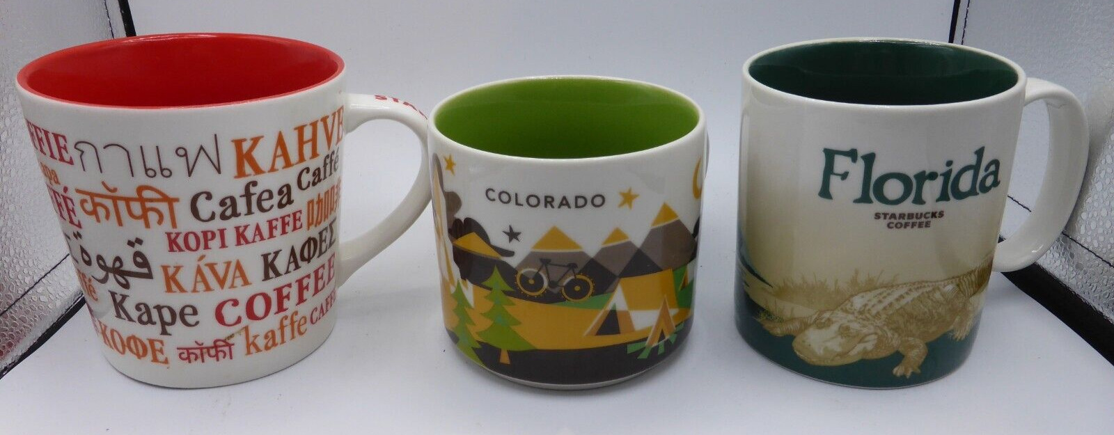 Lot of 3 Starbucks Travel Theme Coffee Mugs Cups