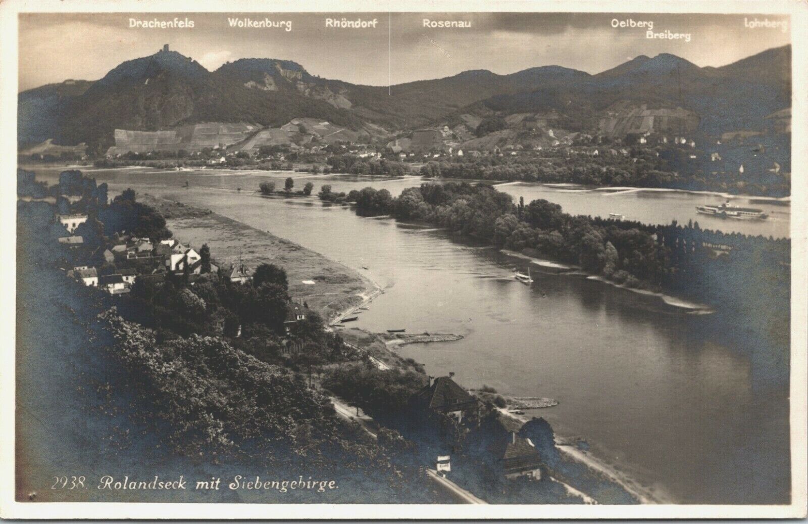 Germany Rolandseck mit Siebengebirge Vintage RPPC 03.59