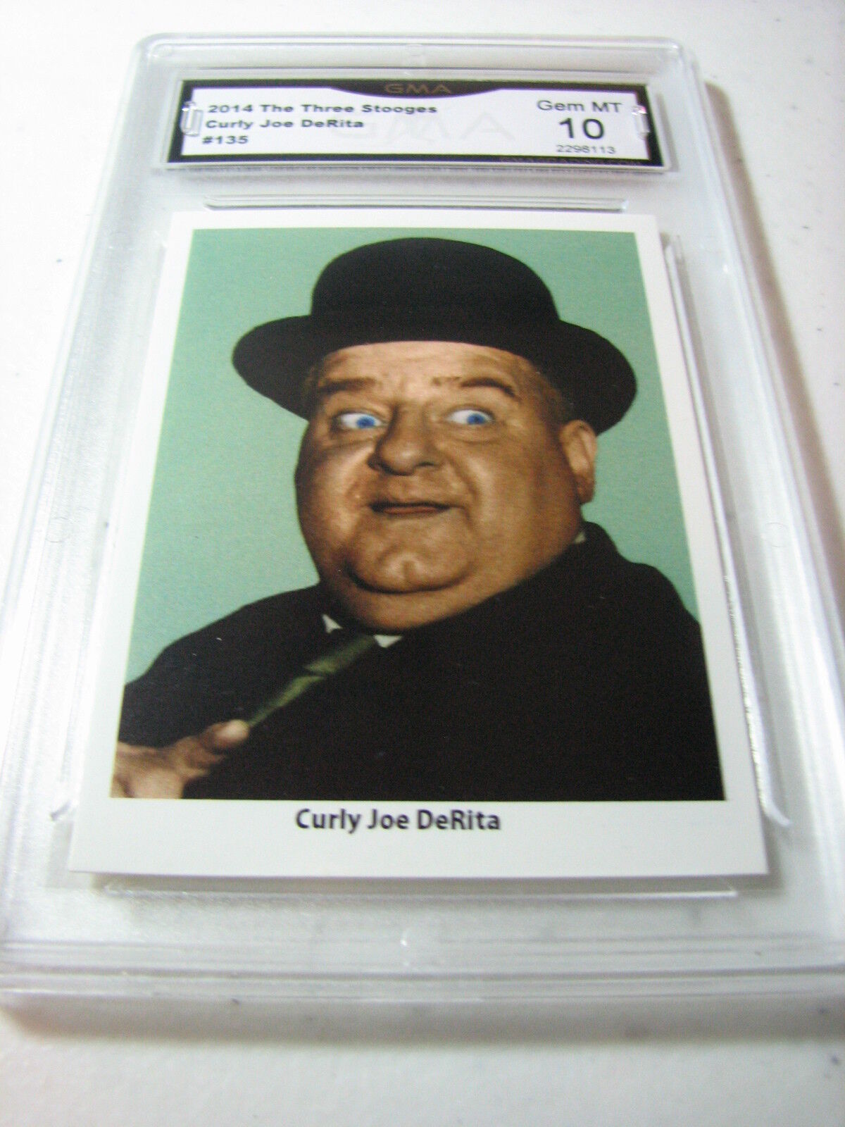 CURLY JOE DERITA THE THREE 3 STOOGES 2014 CHRONICLES COLOR # 135 GRADED 10 L@@@K