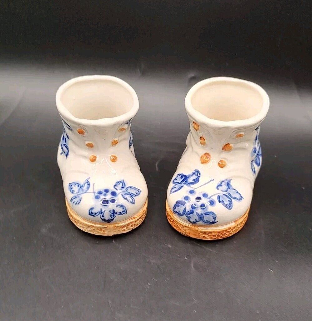 Vtg Pico Ceramic Occupied Japan Floral Boot Planters