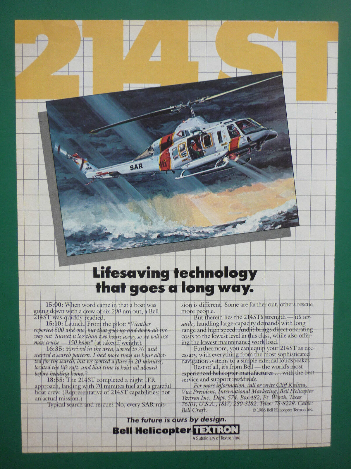 8/1986 PUB BELL HELICOPTER TEXTRON HELICOPTER BELL 214ST SAR COAST GUARD AD
