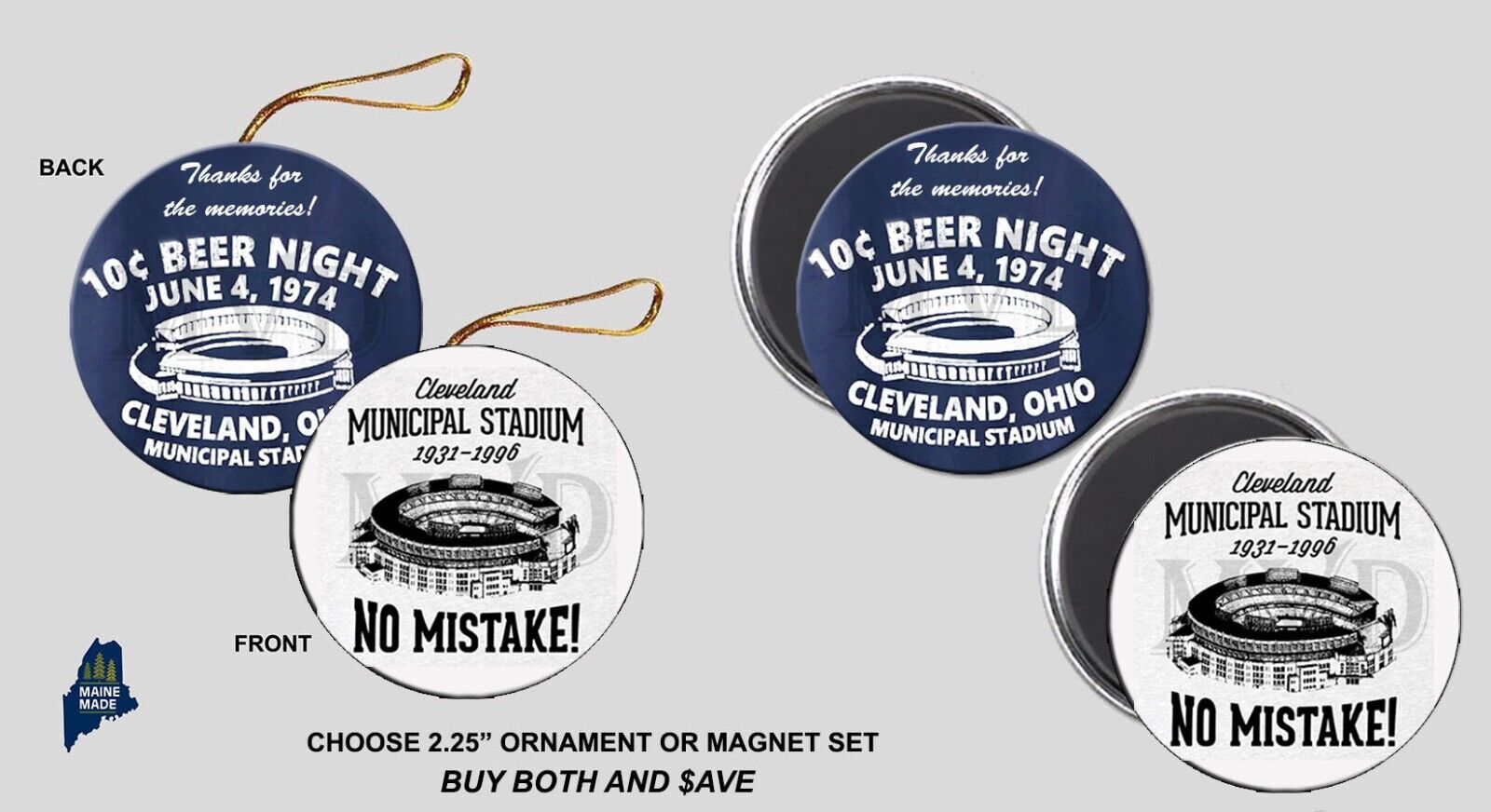CLEVELAND MUNICIPAL STADIUM  Indians Collectible 10 Cent Beer Night Mistake Lake