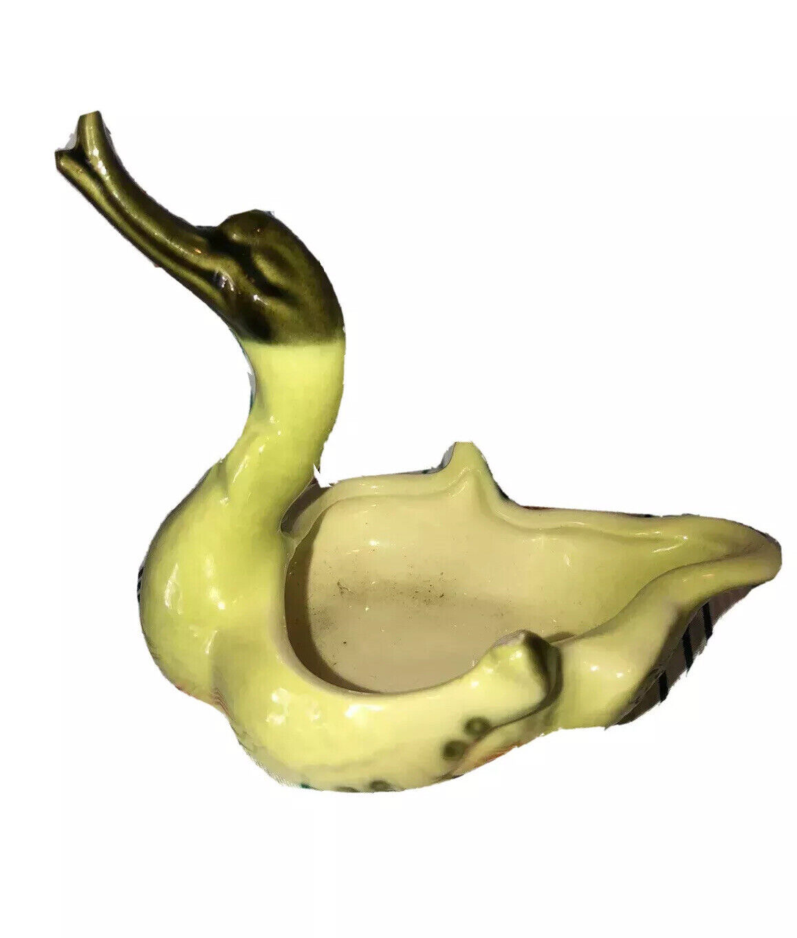 Vintage Hull Chartreuse Green Small Duck Swan Miniature