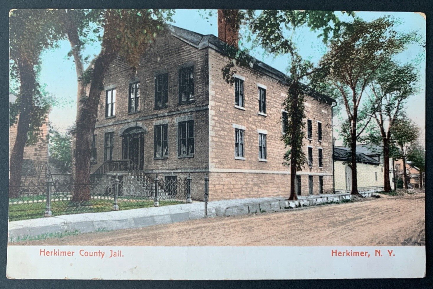 Postcard Herkimer NY c1900s County Jail Building
