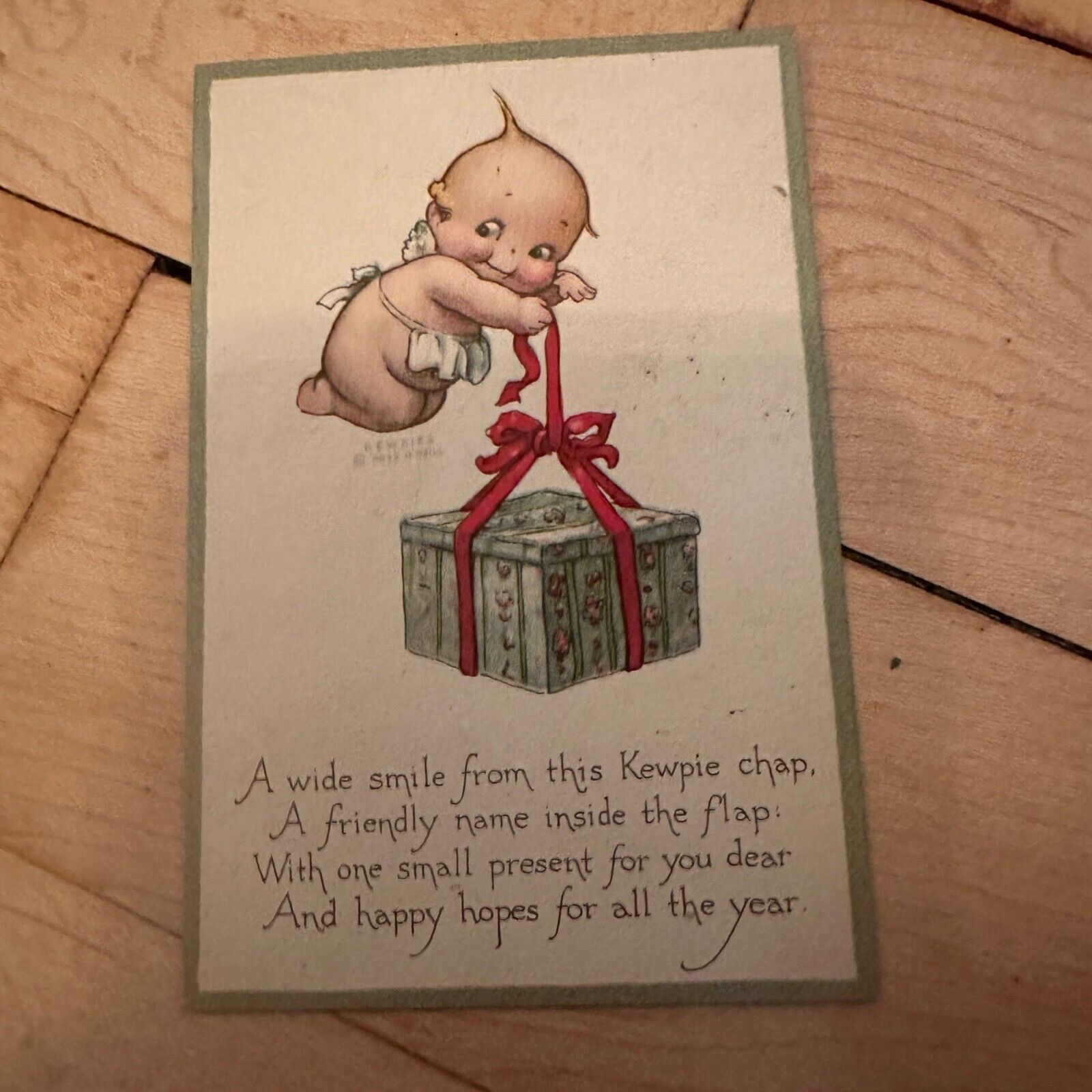 Vintage 1940s Rose O'Neil Kewpie Christmas Gift Card Birthday