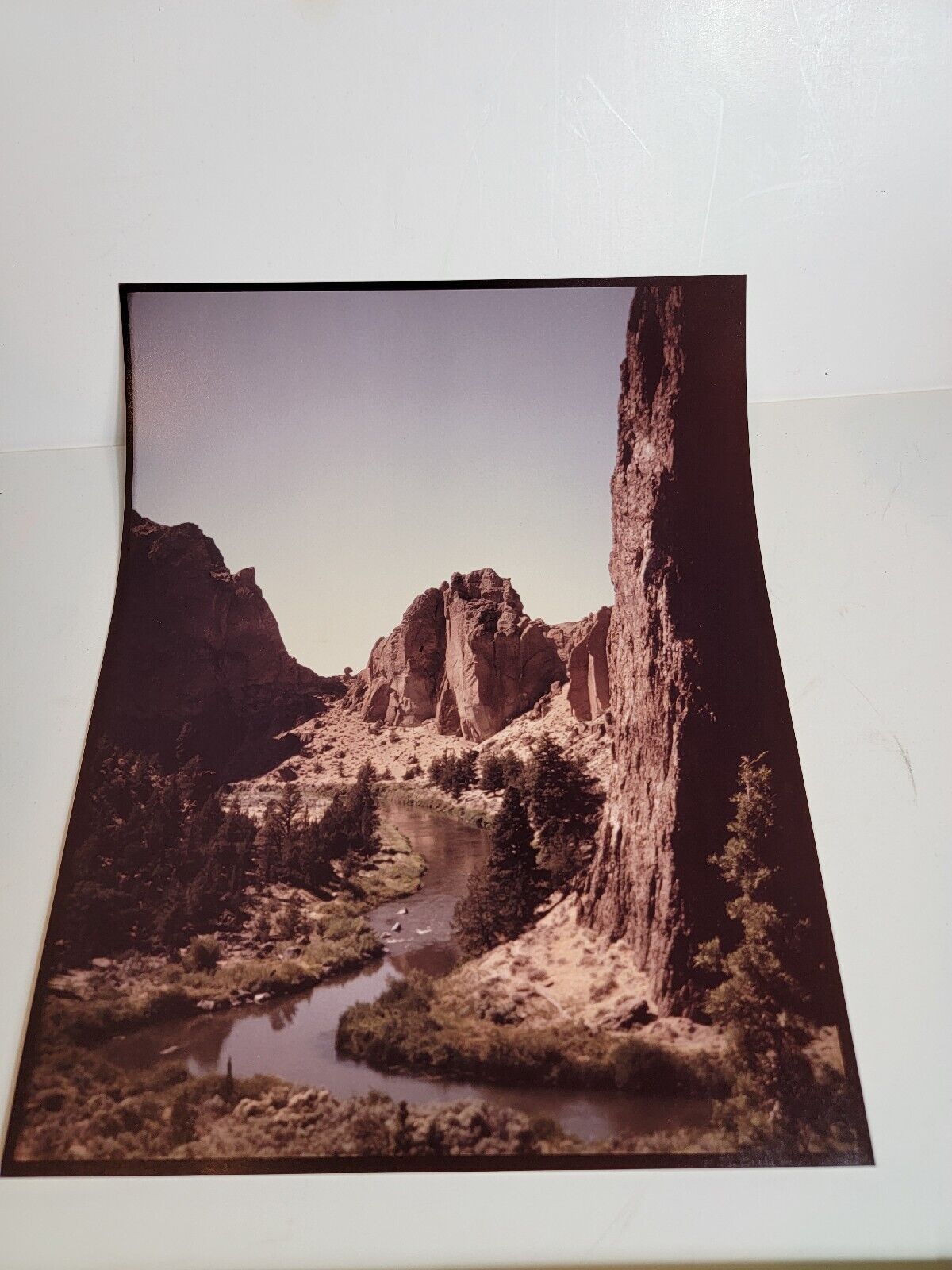 Vintage 1970s Photograph Photo Picture Color VTG Oregon Canyon River Rocks