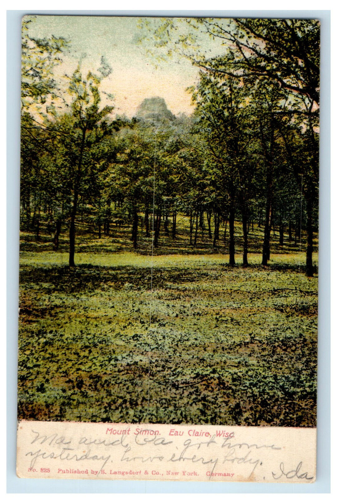 1906 Mount Simon Eau Claire, Wisconsin WI Posted Anique Postcard