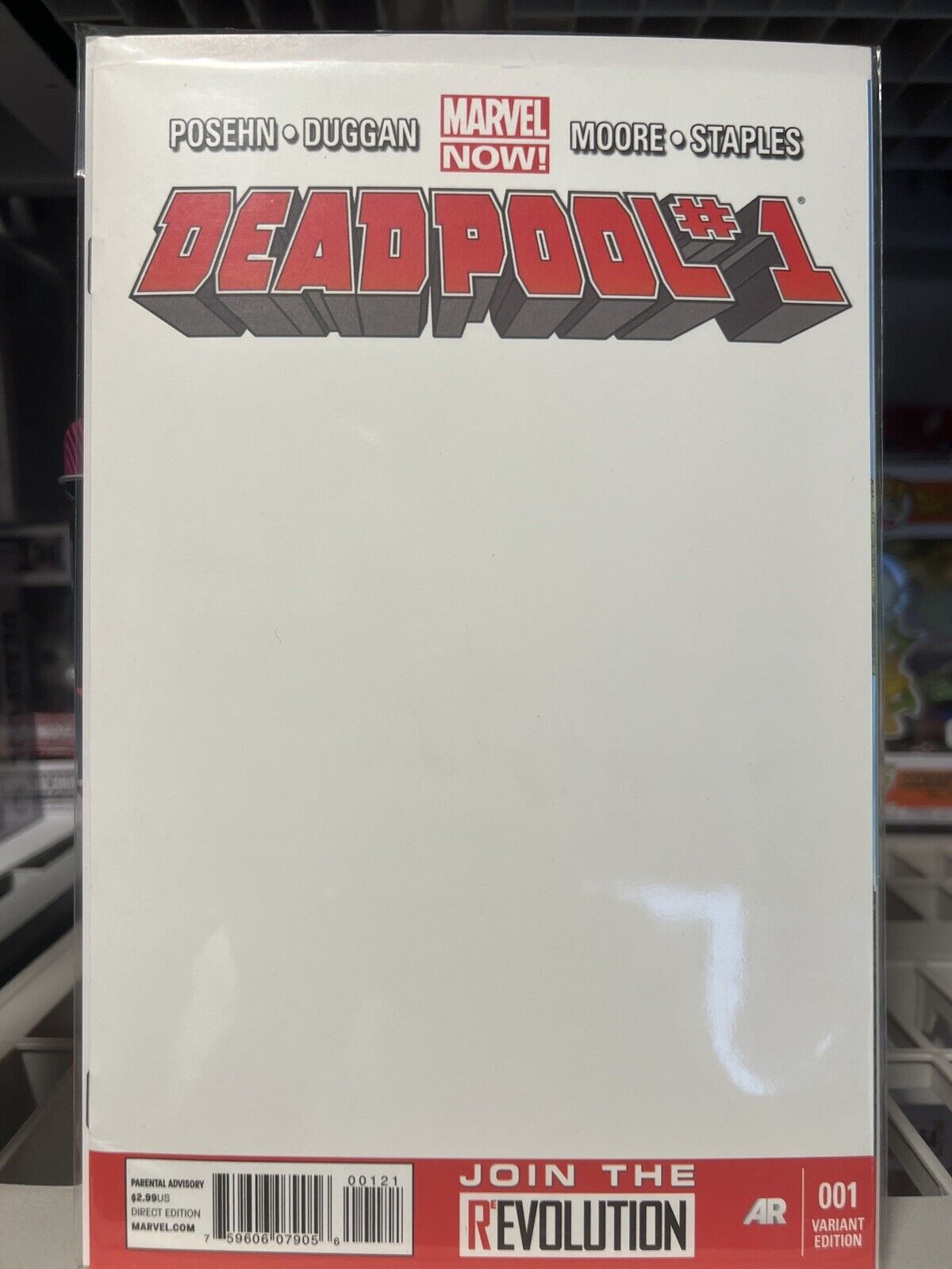 Deadpool #1 (Blank Sketch Variant) Marvel 2013, Duggan, VF/NM