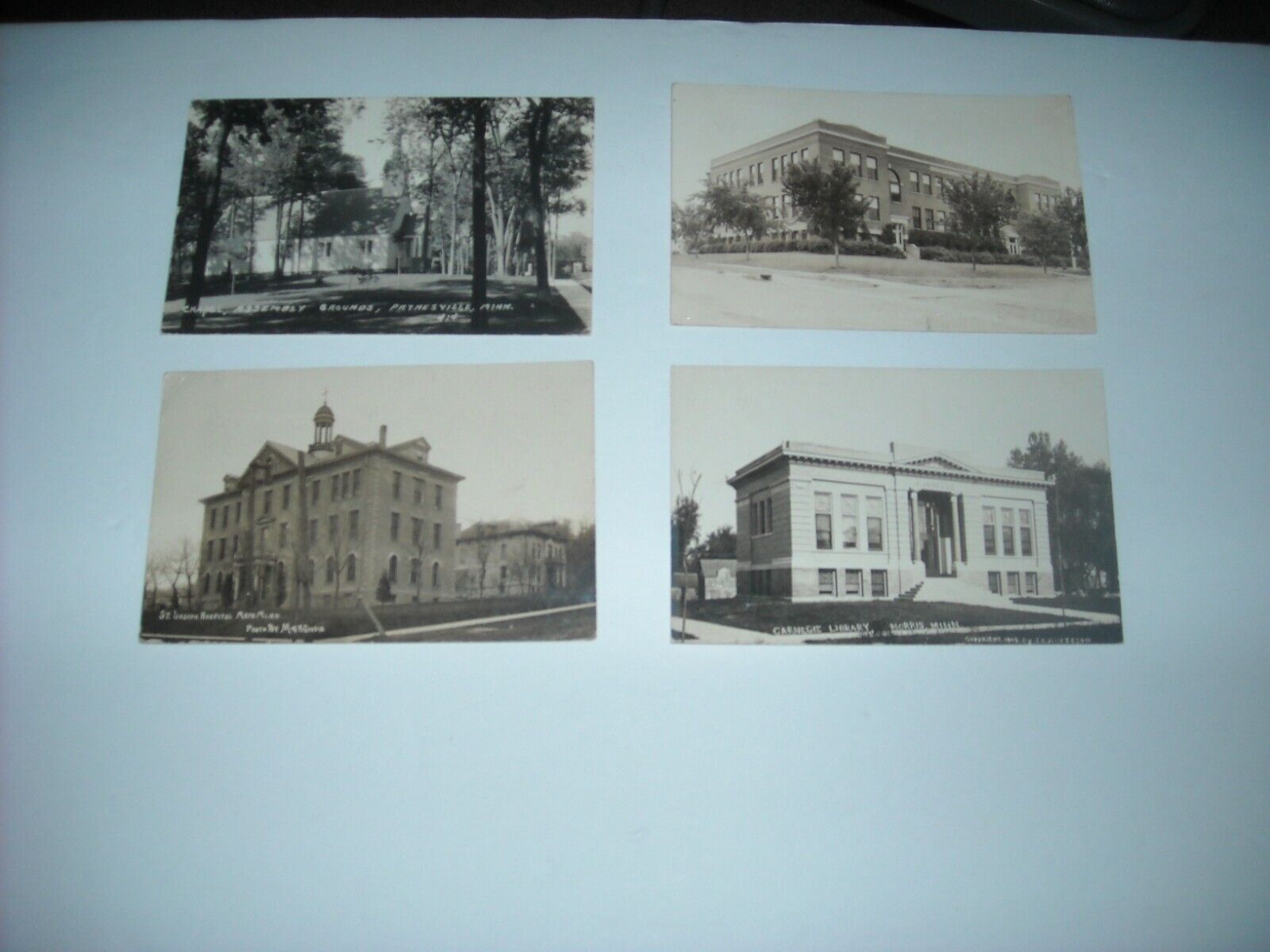 RPPC Early 1900s Postcard LOT of 4 Minnesota & WI Schools Public Buildings