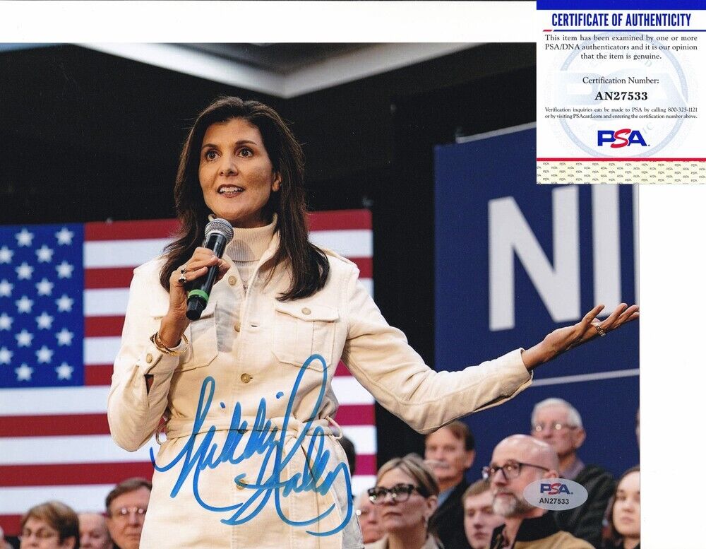Nikki Haley For President 2024 Signed Autograph 8x10 Photo PSA/DNA COA #4
