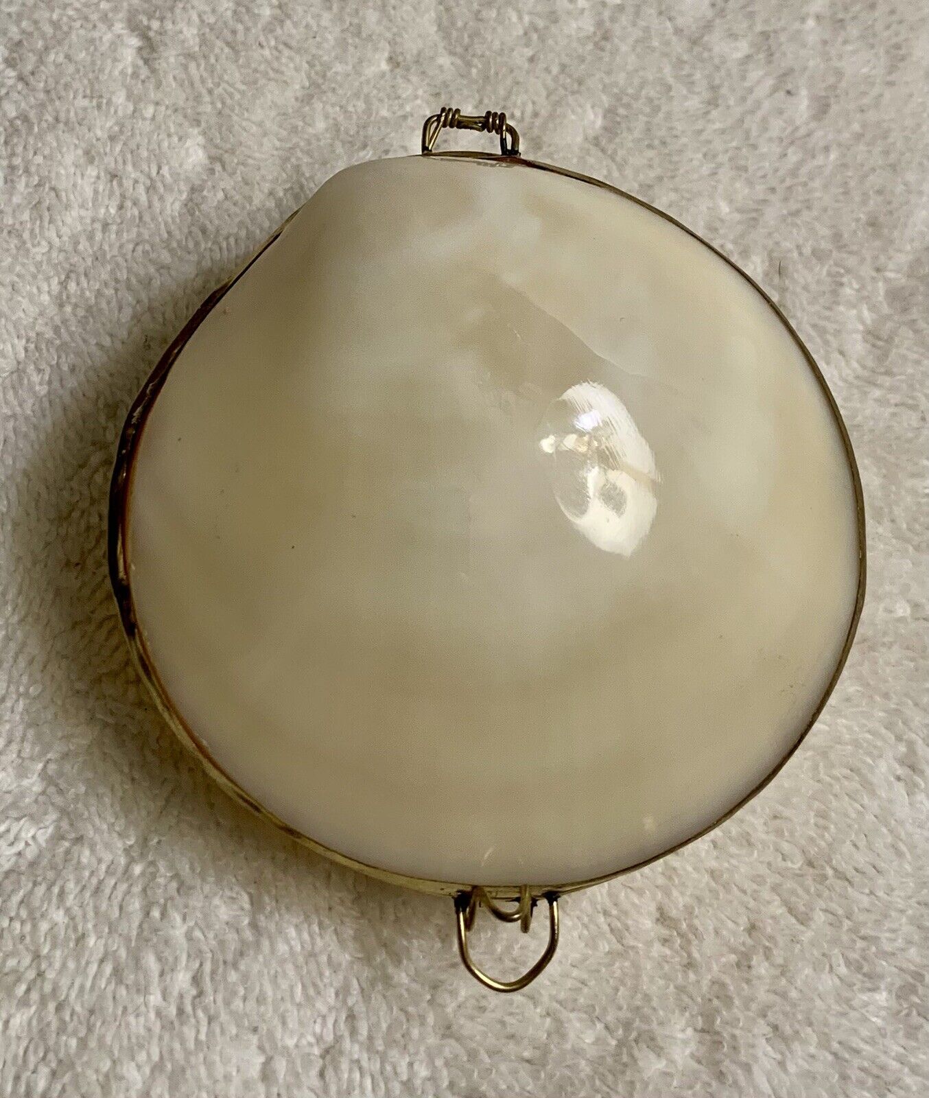 Vintage Genuine Clam Shell Compact Trinket Jewelry Holder 3”