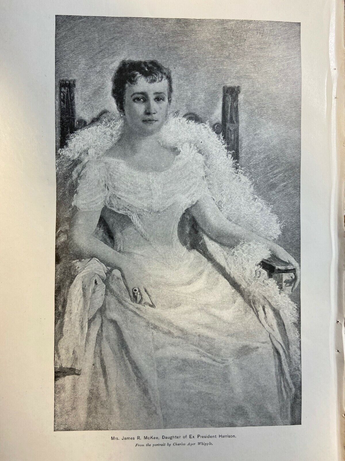 1897 Vintage Illustration Mrs. James R. McKee Daughter President Harrison