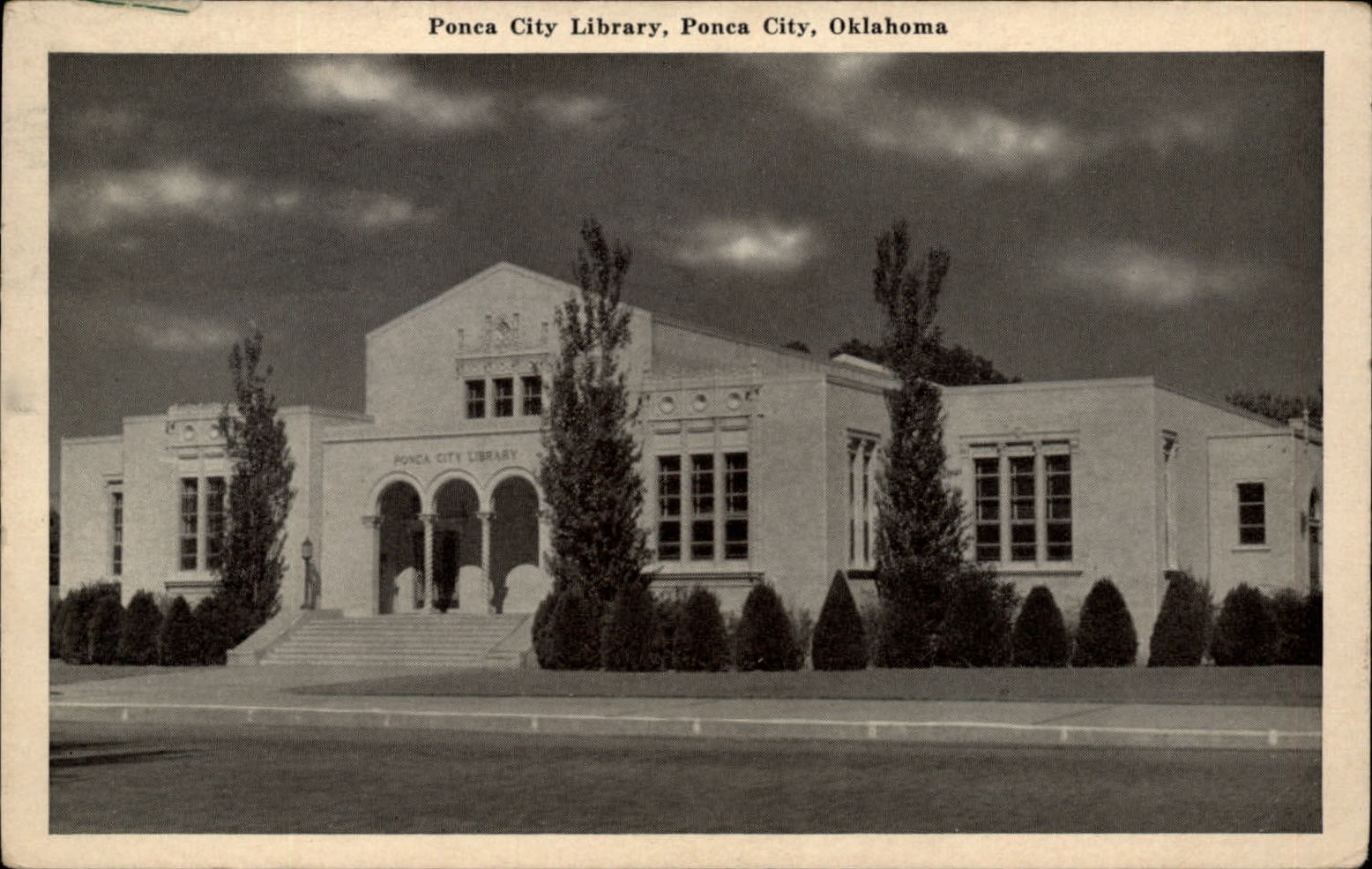 Oklahoma Ponca City Library photo by Morton Harvey 1944 ~ postcard sku343
