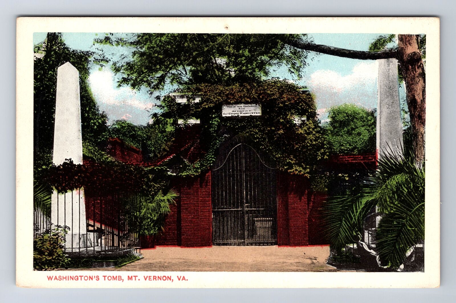 Mount Vernon VA-Virginia, Washington's Tomb, Antique, Vintage Postcard