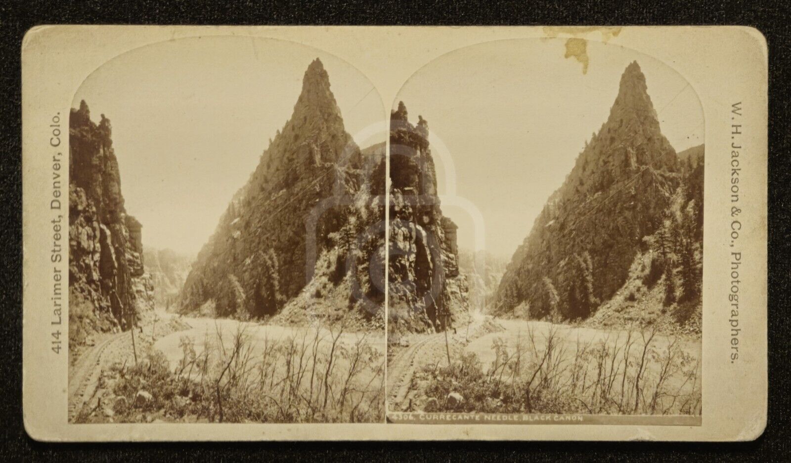 Early Scarce W. H. Jackson Stereoview of Currecante Needle, Colorado. C 1880\'s 