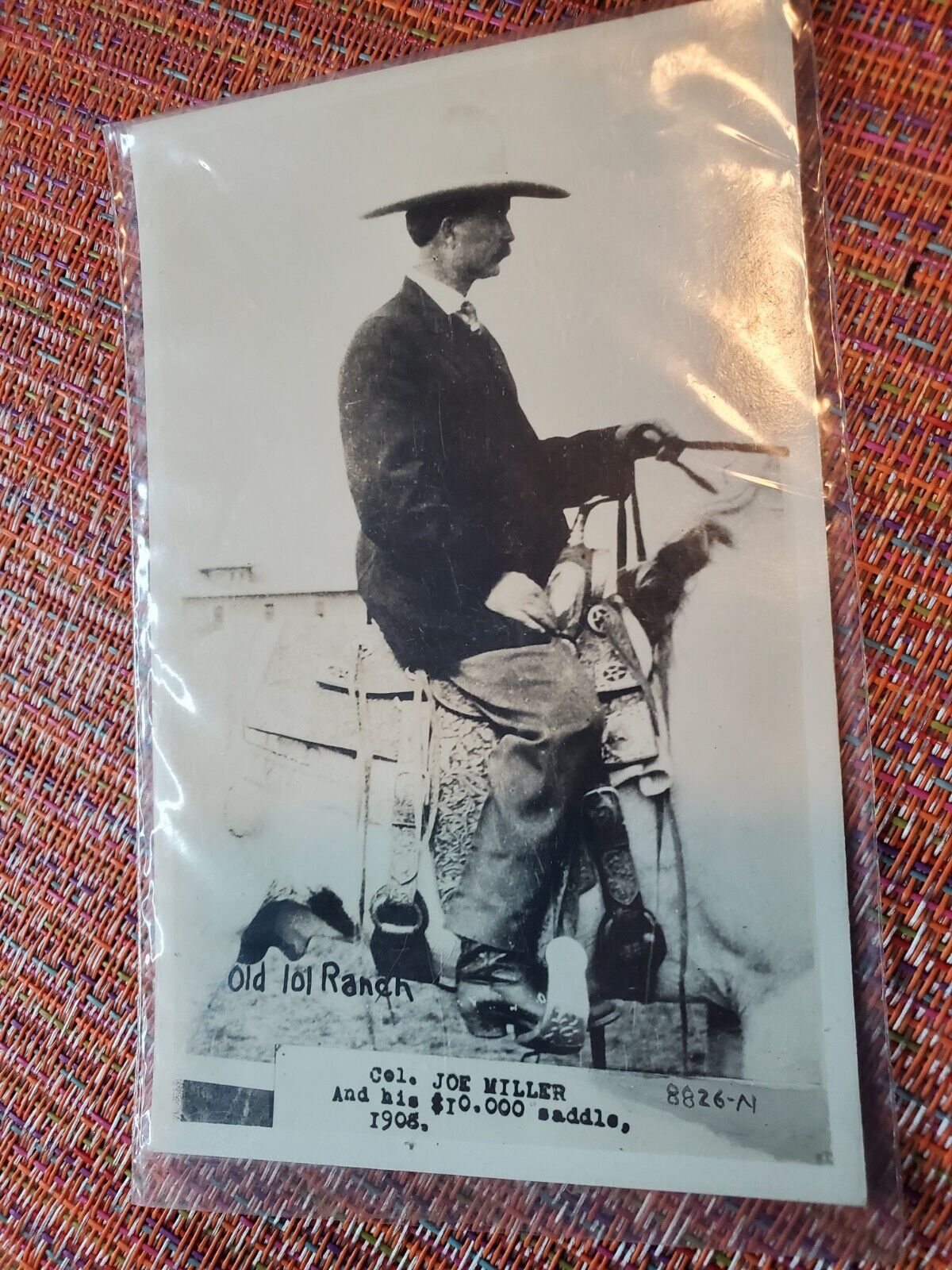 Col Joe Miller And His 10,000 Dollar Saddle Postcard 1908 Antique