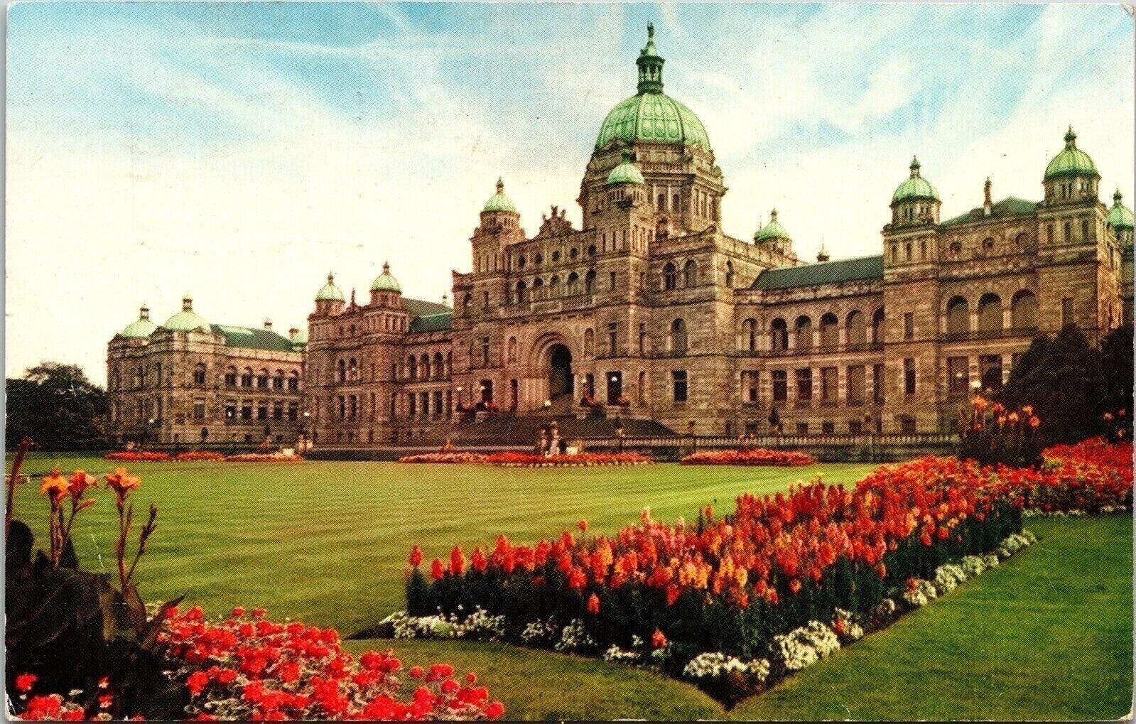 Parliament Bldgs Victoria BC British Columbia Postcard PM Cancel WOB Note VTG