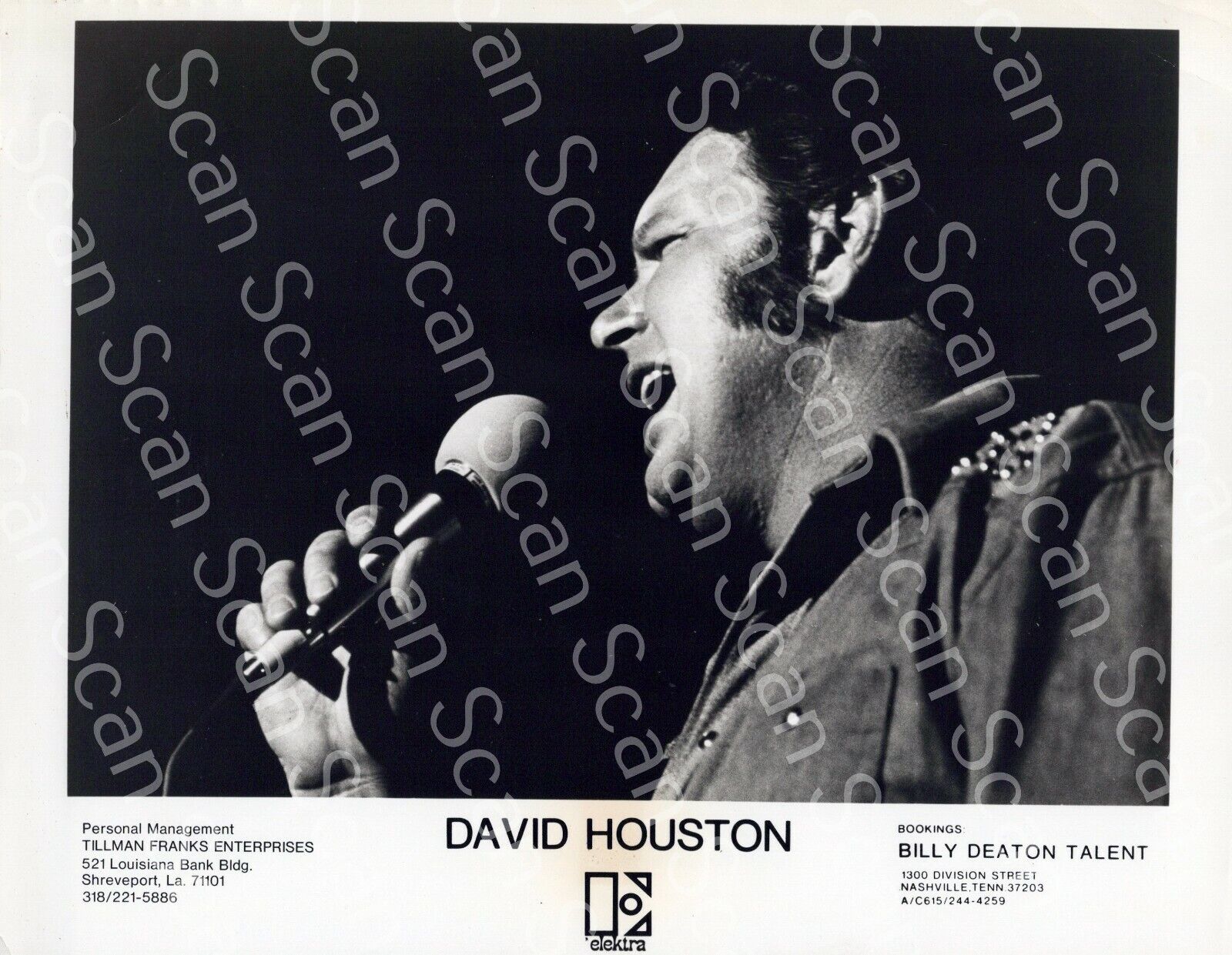 David Houston  VINTAGE 8x10 Press Photo Country Music  3