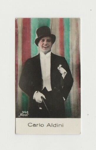 Carlo Aldini vintage 1932 De Beukelaer Film Stars SMALL Trading Card #340