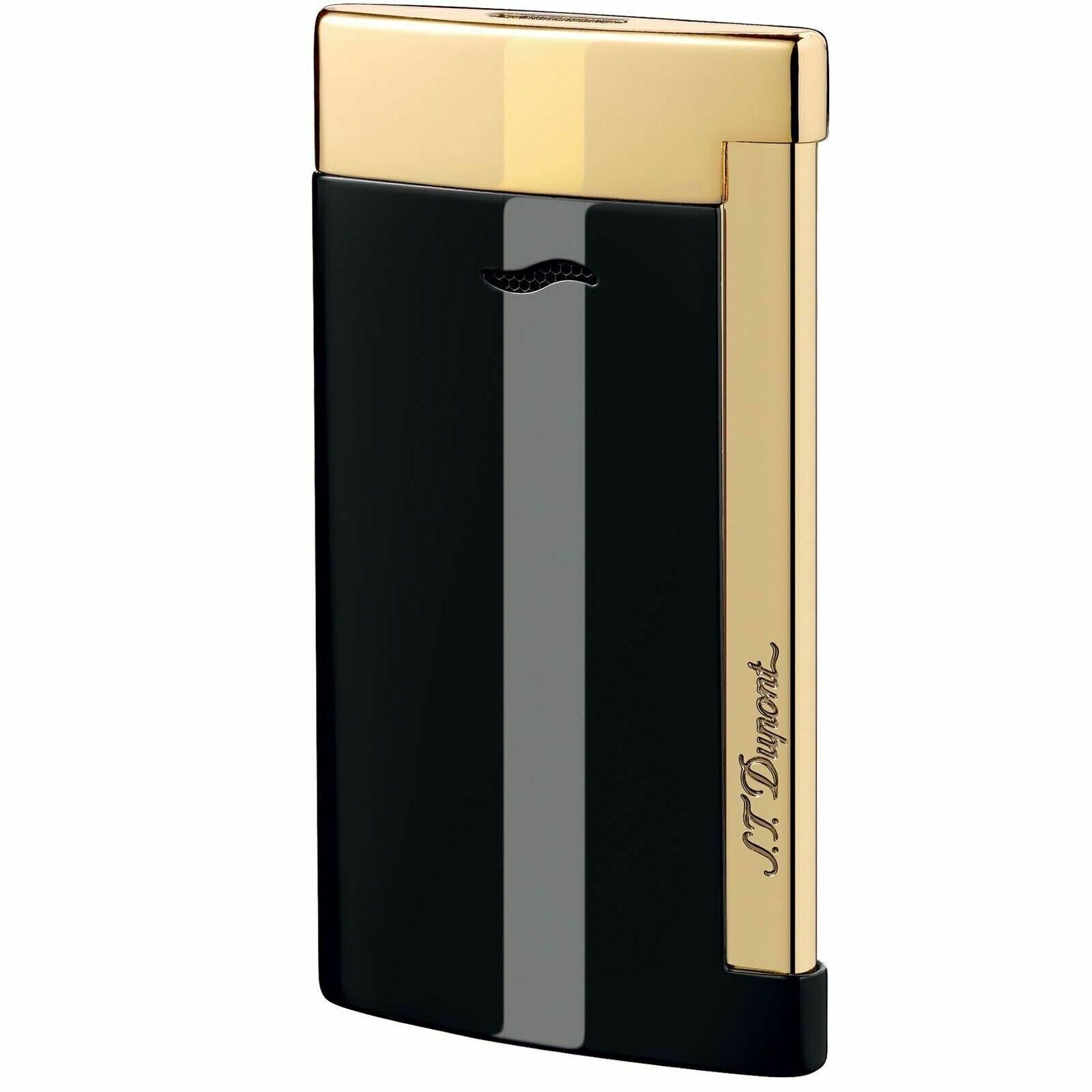 S.T. Dupont Slim 7 Lighter, Black With Gold Accents, 27708 (027708), New In Box