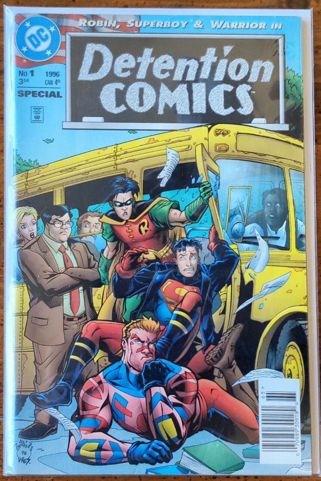 DETENTION COMICS. NO.1. ROBIN, SUPERBOY & WARRIOR. DC COMICS. 1996. RON LIM-ART.