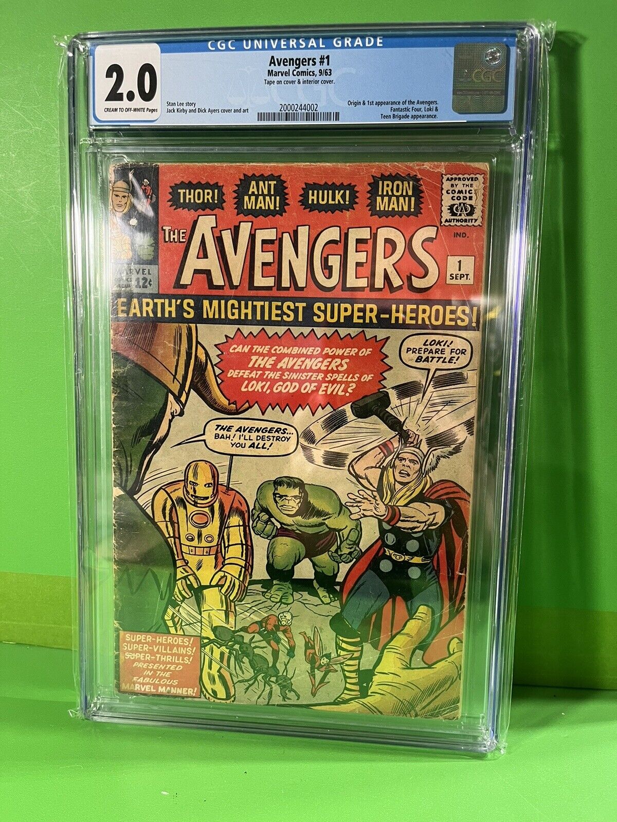 Avengers (1963) #1 CGC GD 2.0 Thor Captain America Iron Man Hulk Marvel 1963