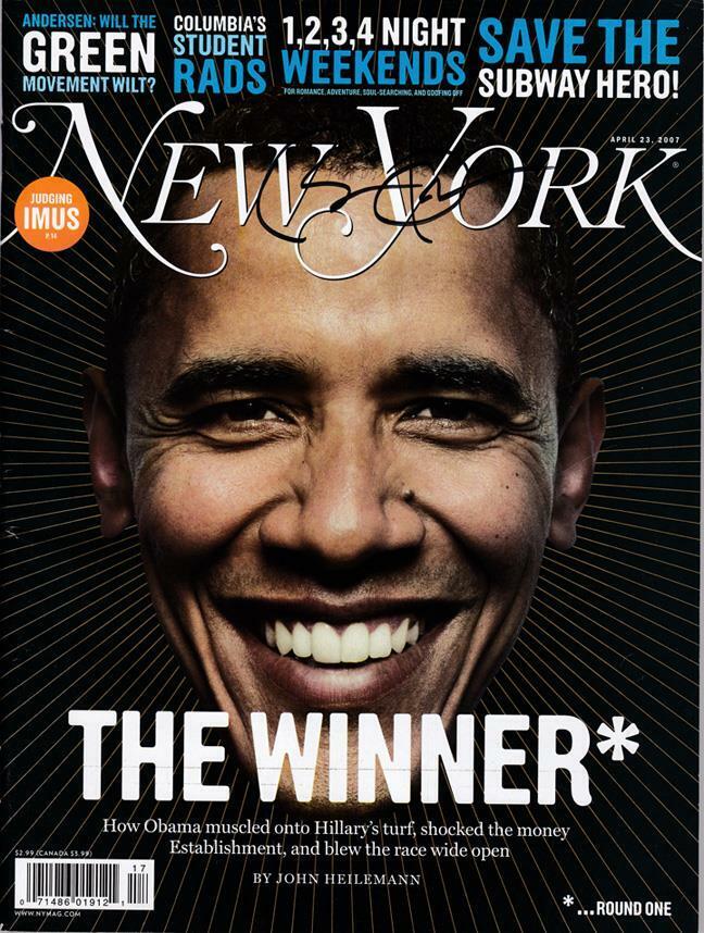 Barack Obama IN-PERSON Signed April 2007 New York Magazine IPA NETWORK LOA