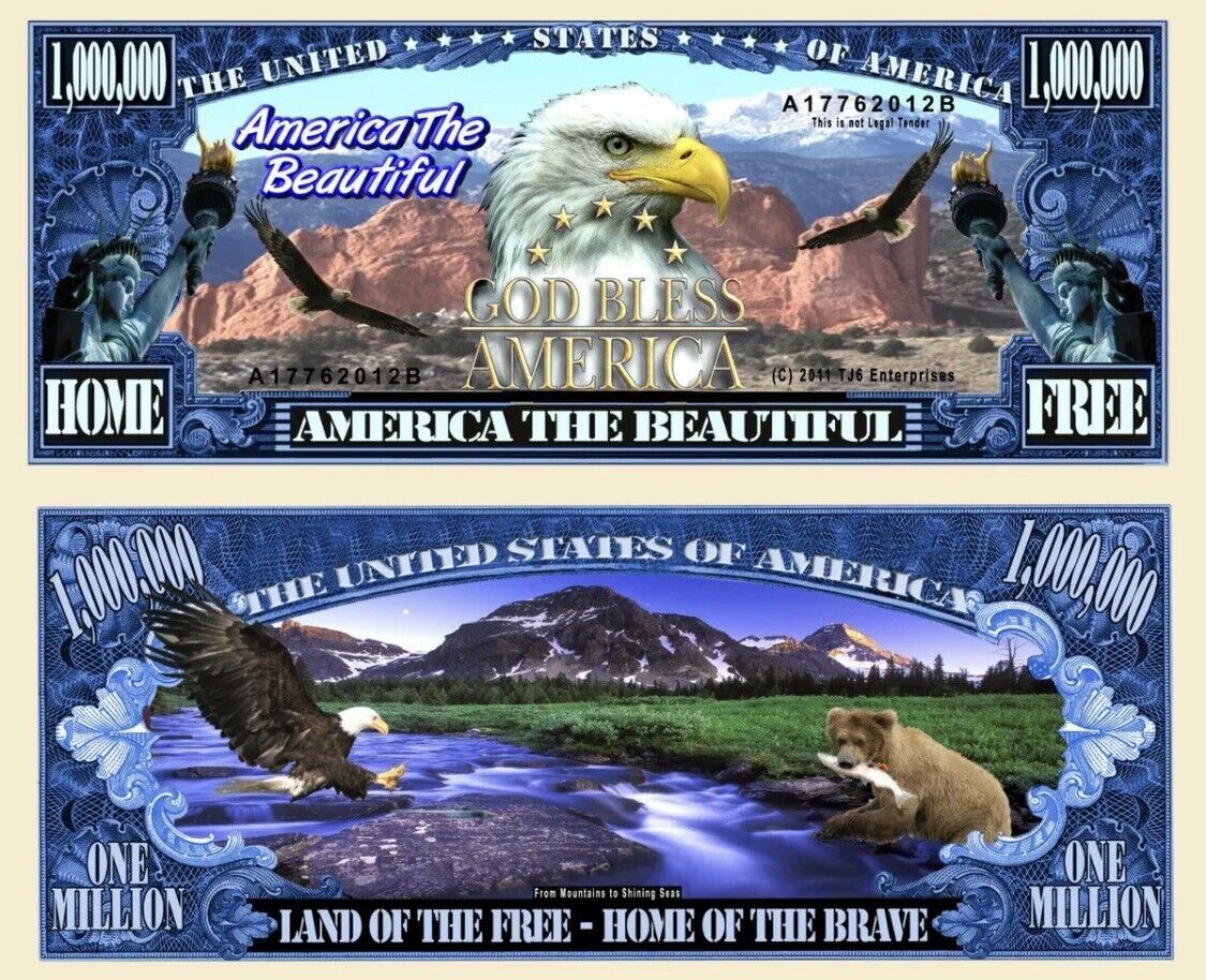 ✅ Pack of 25 Pikes Peak America the Beautiful 1 Million Dollar Bills Novelty ✅