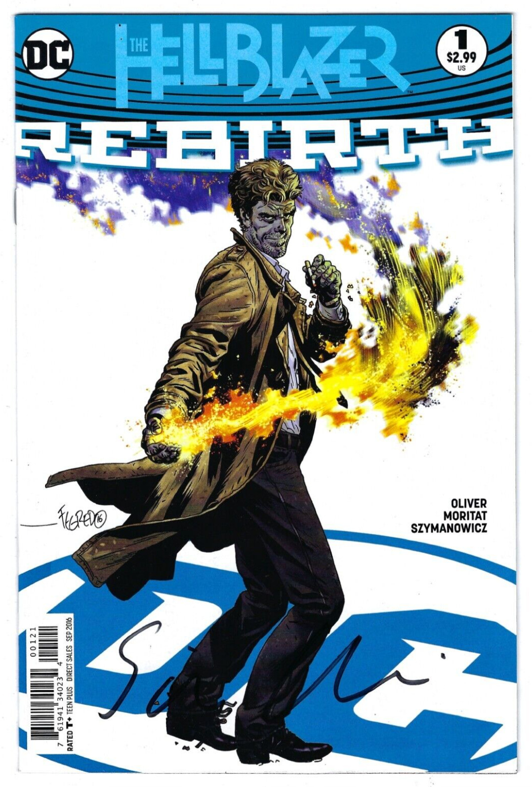 DC Comics THE HELLBLAZER REBIRTH #1 cover B Fegredo variant signed Simon Oliver