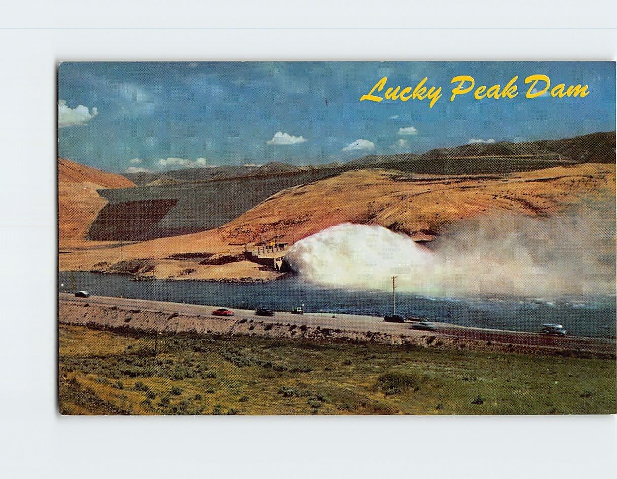 Postcard Lucky Peak Dam Boise River Southwest Idaho USA
