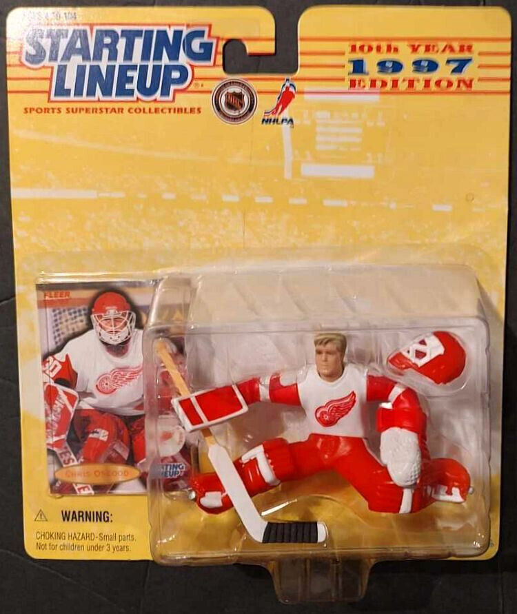 CHRIS OSGOOD : Detroit Red Wings : Starting Lineup NHL 1997 Figure & Card
