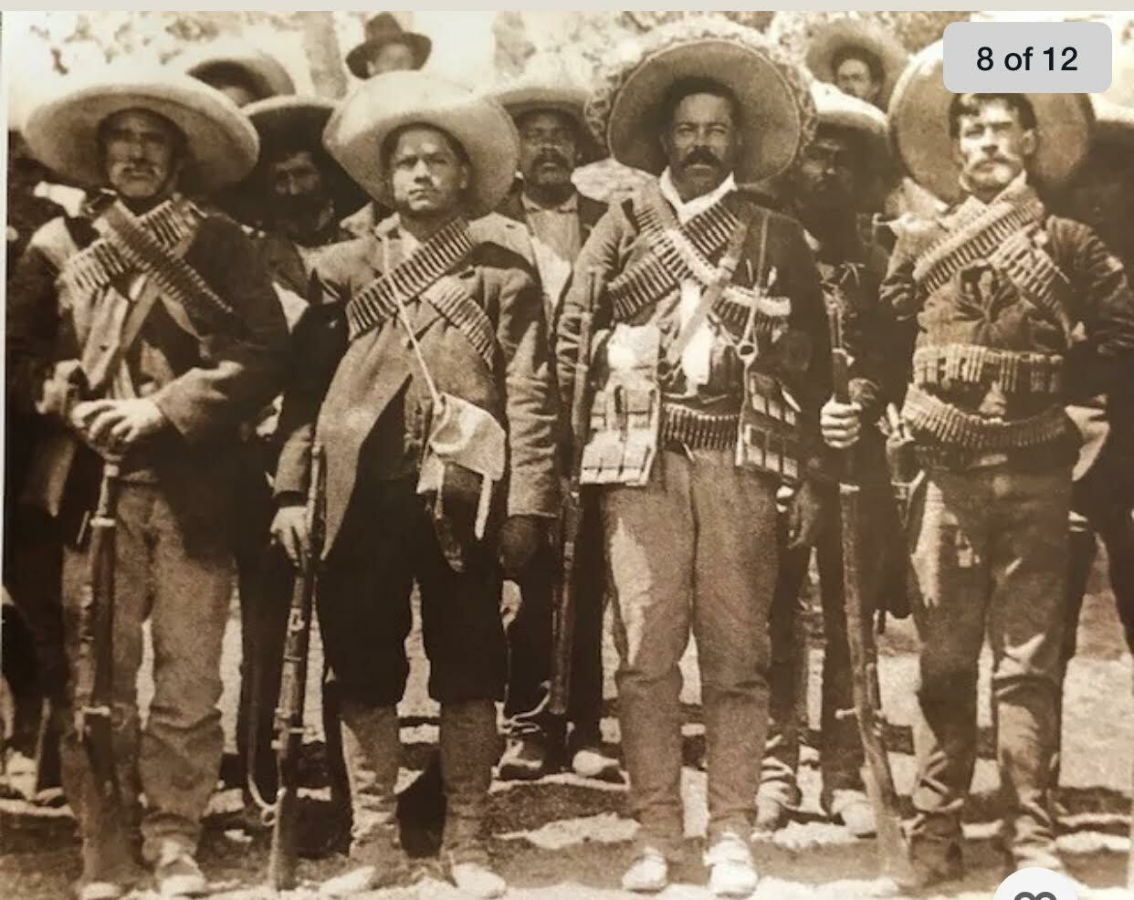 Mexican Revolution General Pancho Villa, and Officers 16x20