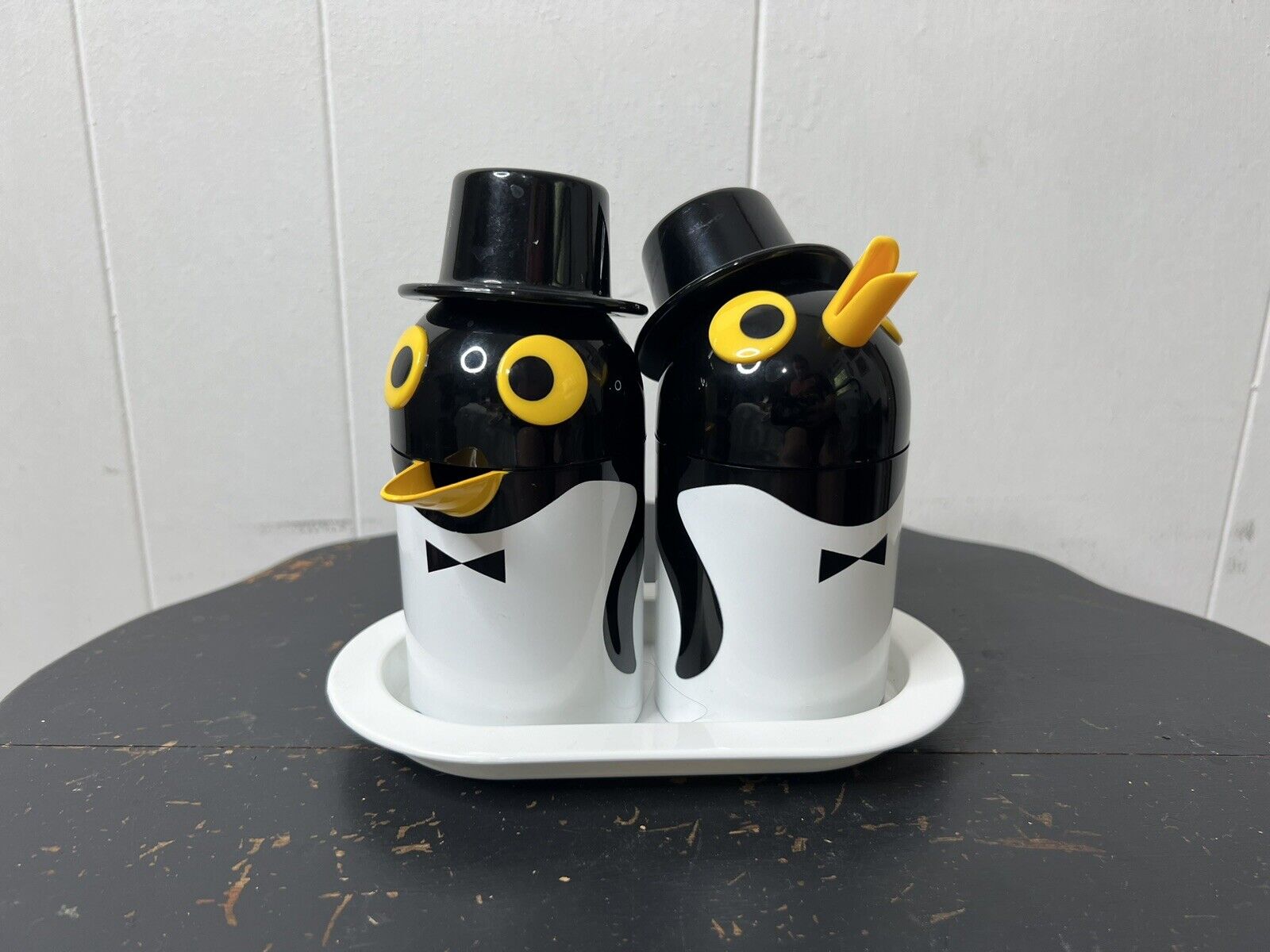 Vintage German KUCHENPROFI Tea Boy Plastic Cream & Sugar Penguins Set of 2