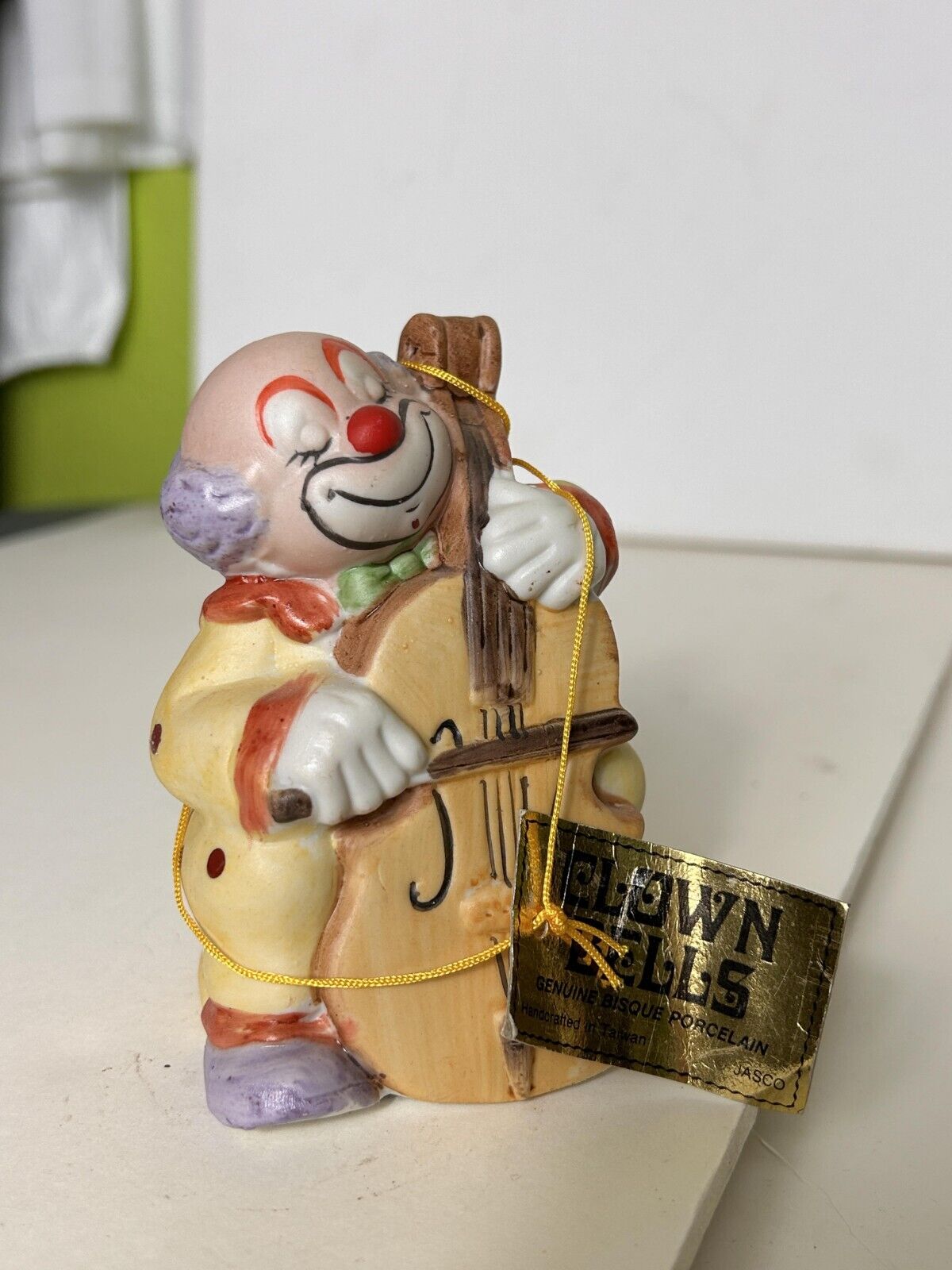 Vintage Jasco Musical Clowns Bell Genuine Bisque Porcelain Double Bass