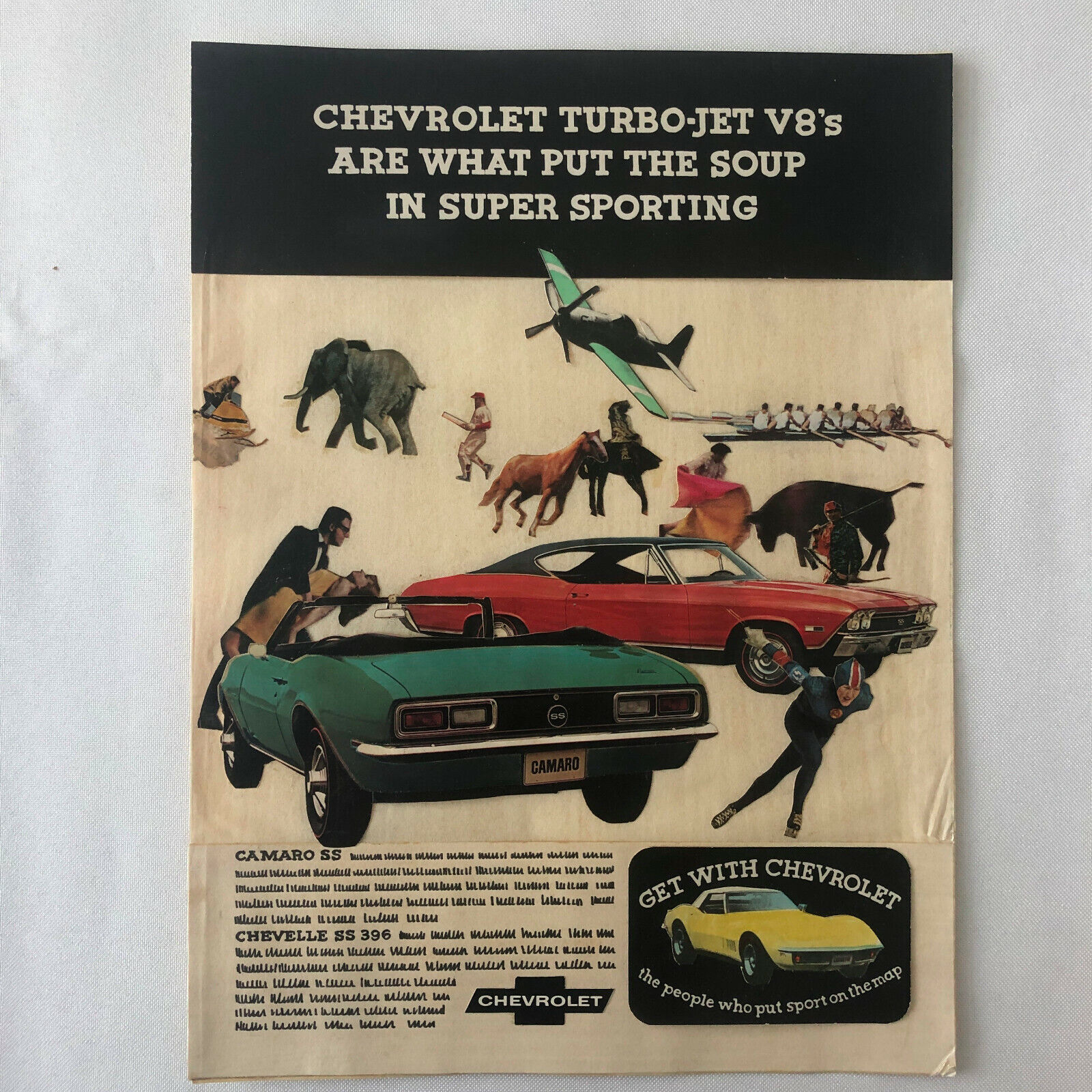 Vintage 1960s Chevrolet Advertising Agency Concept Art Camaro SS Chevelle 396 +