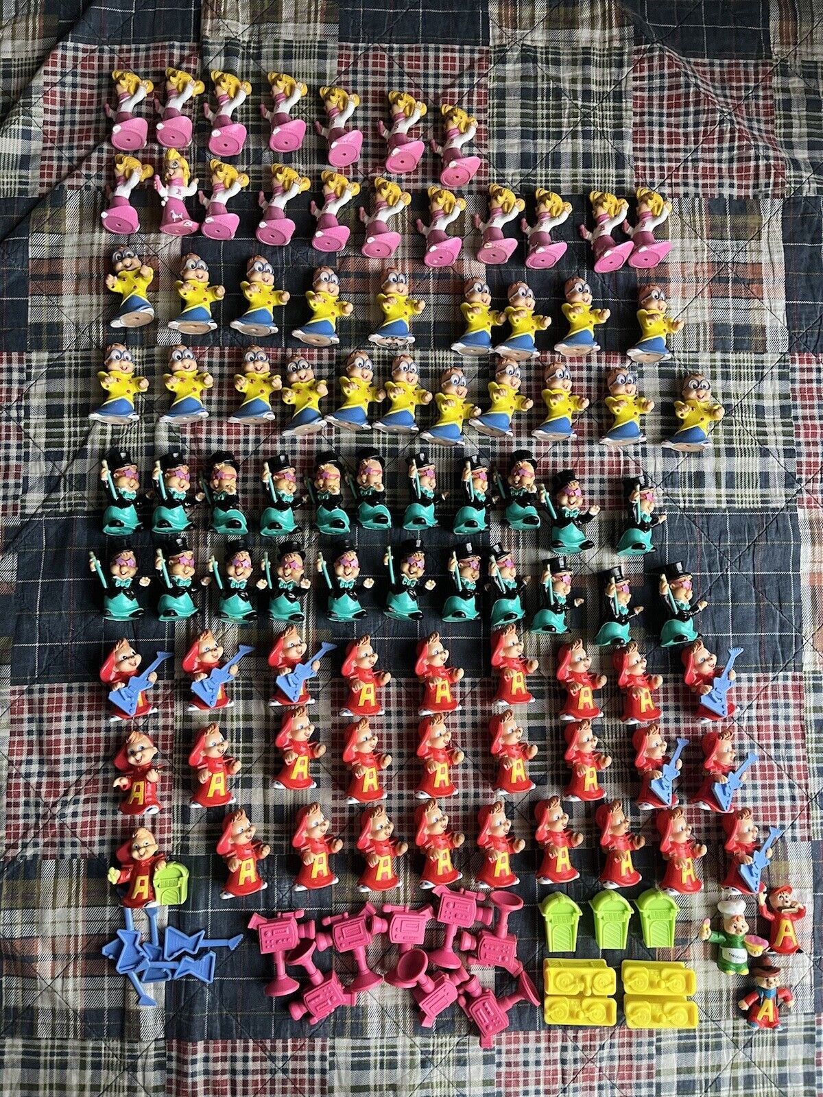 Large Lot of Alvin and the Chipmunks Figures with Accessories