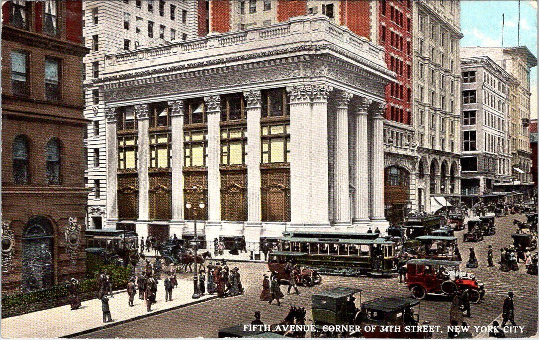 1913, Fifth Avenue, Corner of 34th Street, NEW YORK CITY, New York Postcard