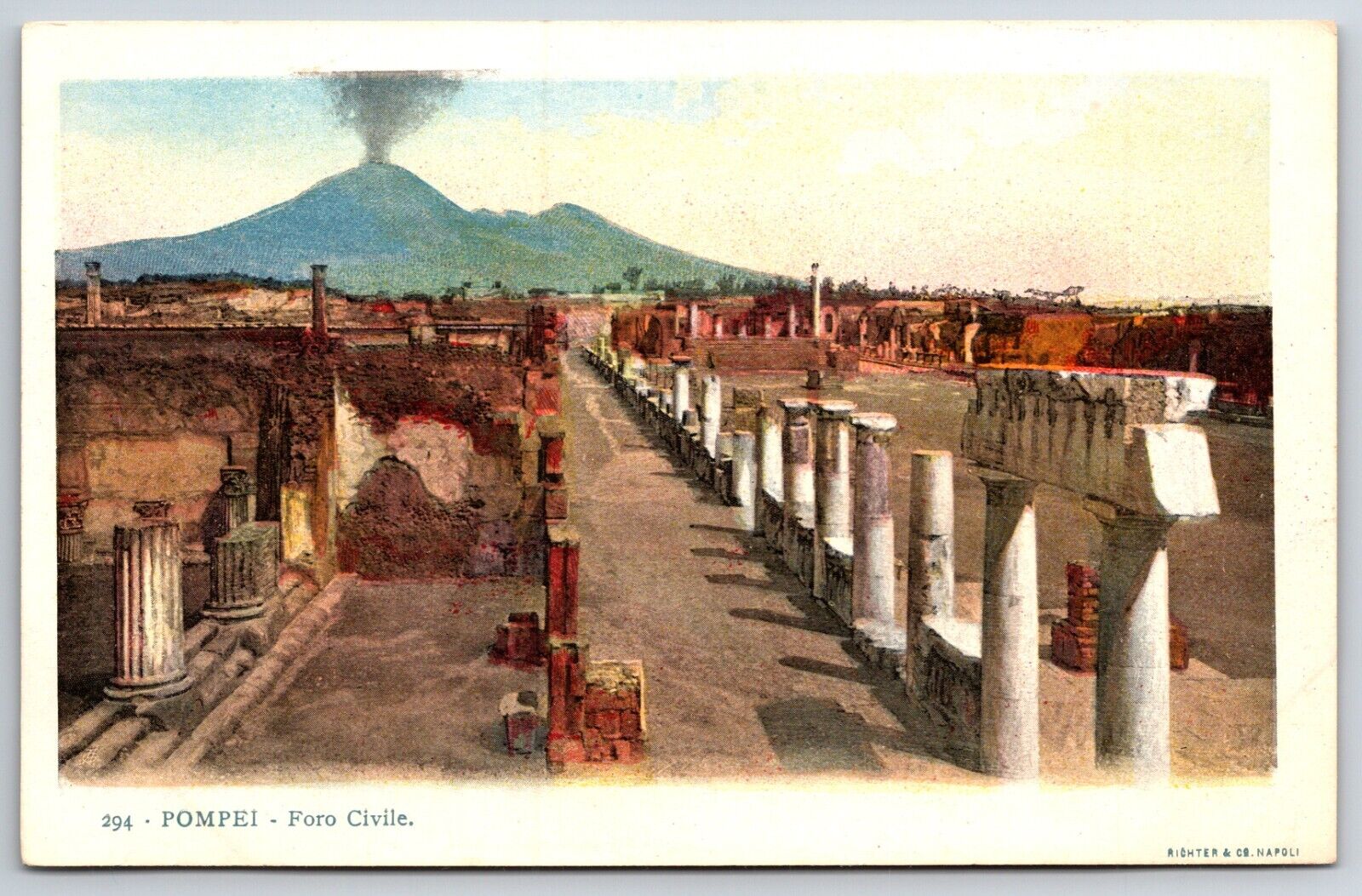 Italian Postcard Pompeii Civil Forum c1901-1907 NP VGC