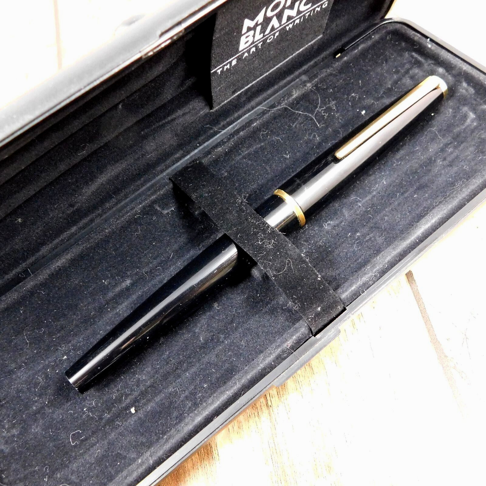 MONTBLANC 14K/ct 585 FOUNTAIN PEN VINTAGE BLACK GOLD GERMANY MADE WITH BOX A215