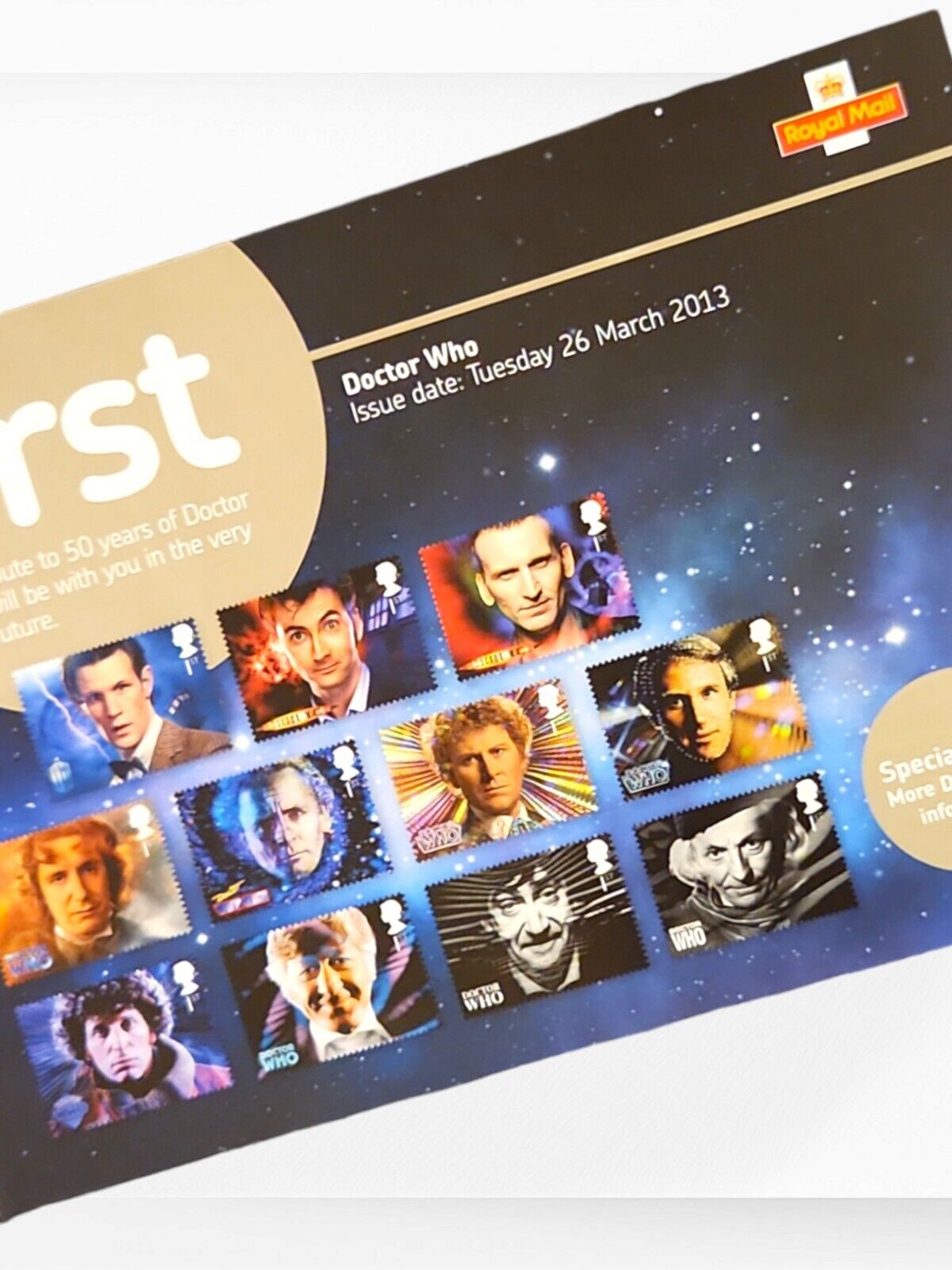 Royal Mail Stamp Booklet 50 Yrs of Doctor Who Special Issue Space 2013 Mint Book