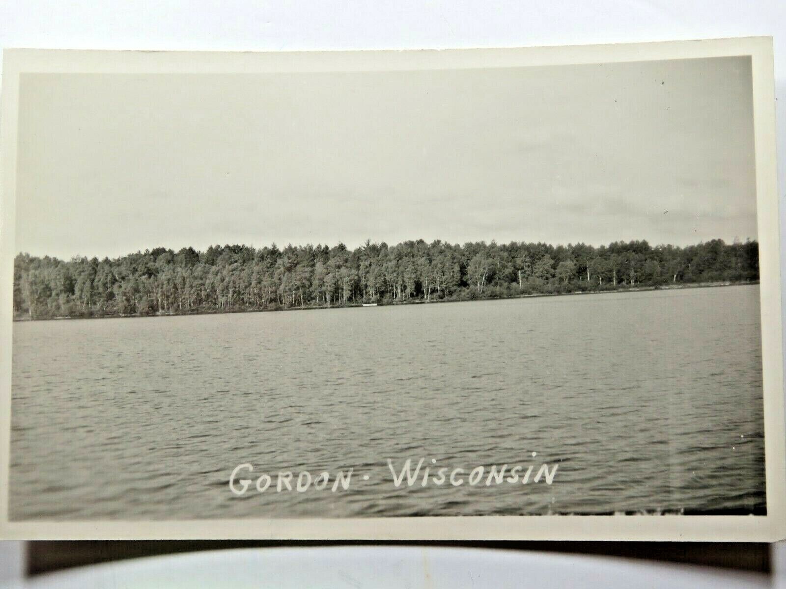 Antique Postcard RPPC Real Photo Gordon Wisconsin WI Lake View A5639